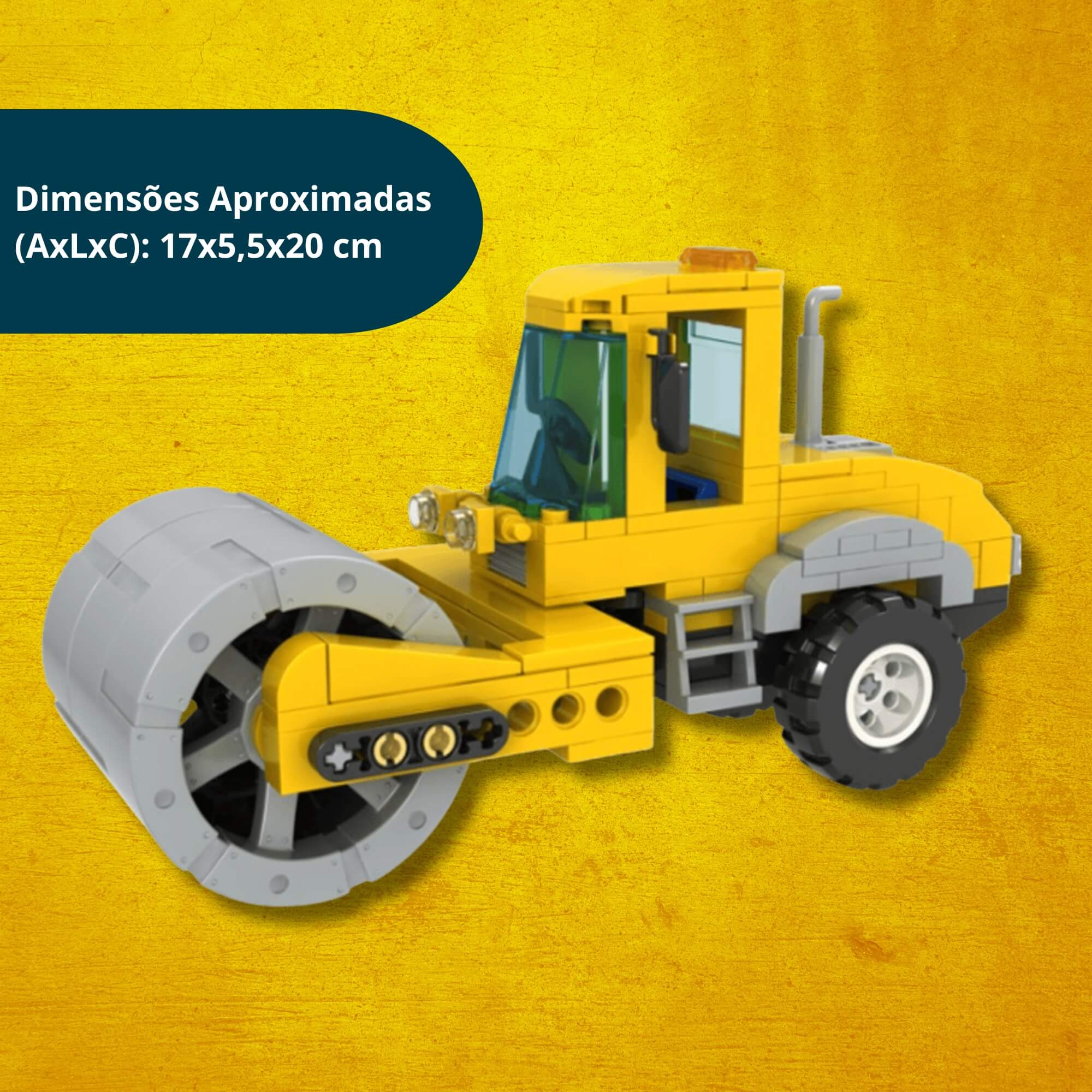 Brinquedo Infantil Cidade em Obras - Rolo Compactador 67 Peças Xalingo - 15432