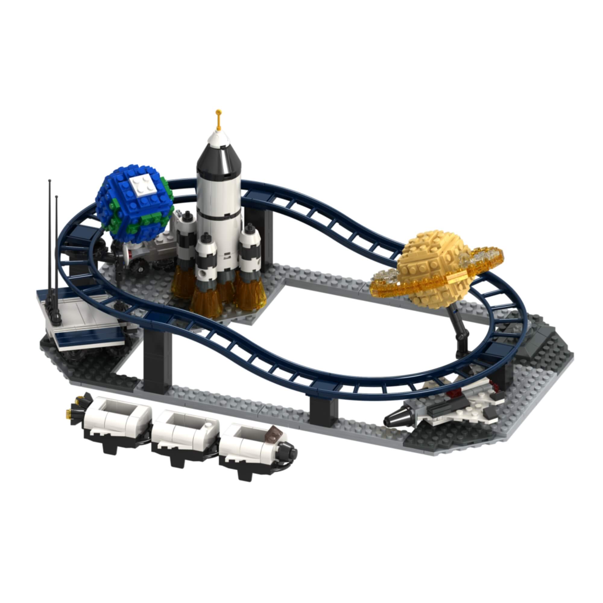 Brinquedo Infantil Blocos de Montar Quadrante x Montanha-Russa com 510 Peças Xalingo - 15987