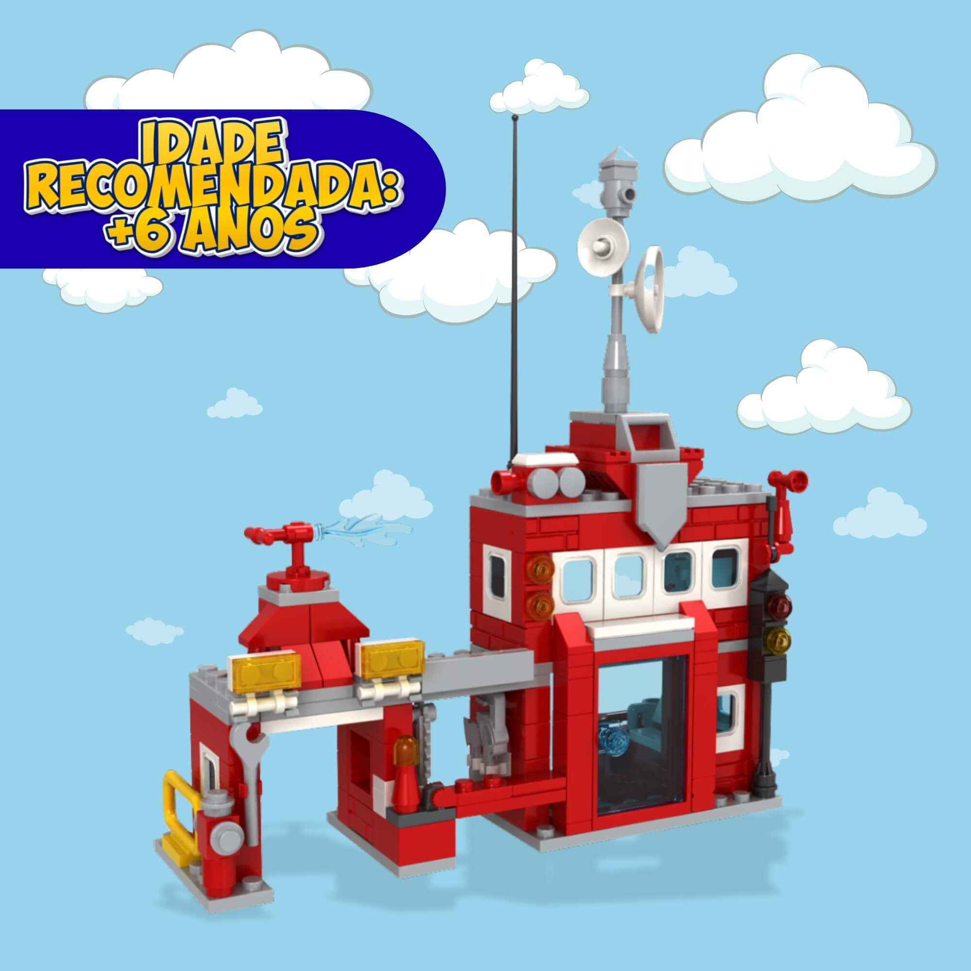 Brinquedo Infantil Blocos de Montar Corpo de Bombeiros 250 Peças Xalingo - 16209