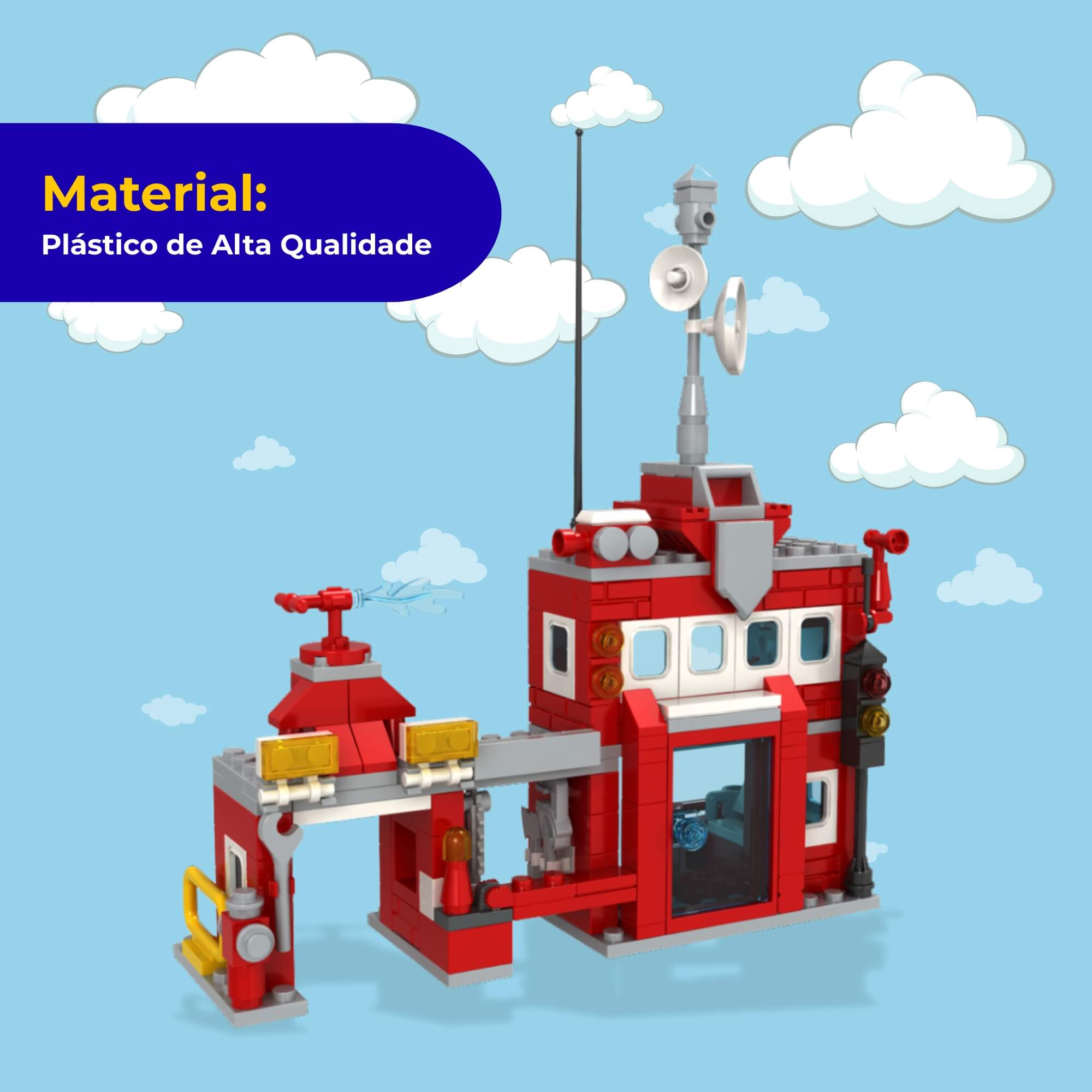 Brinquedo Infantil Blocos de Montar Corpo de Bombeiros 250 Peças Xalingo - 16209