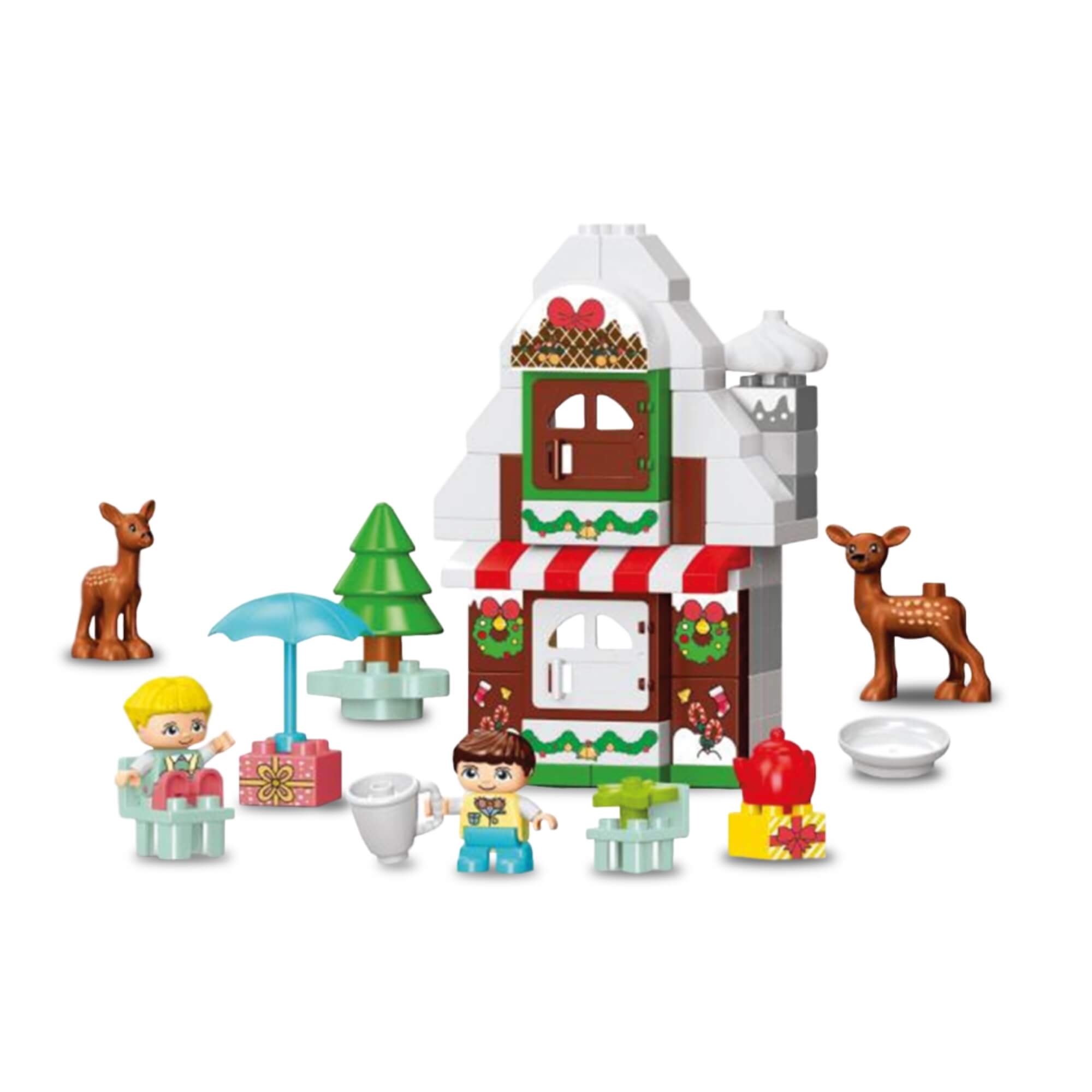 Brinquedo Infantil Blocos de Montar Casa de Natal 77 Peças Xalingo - 16232