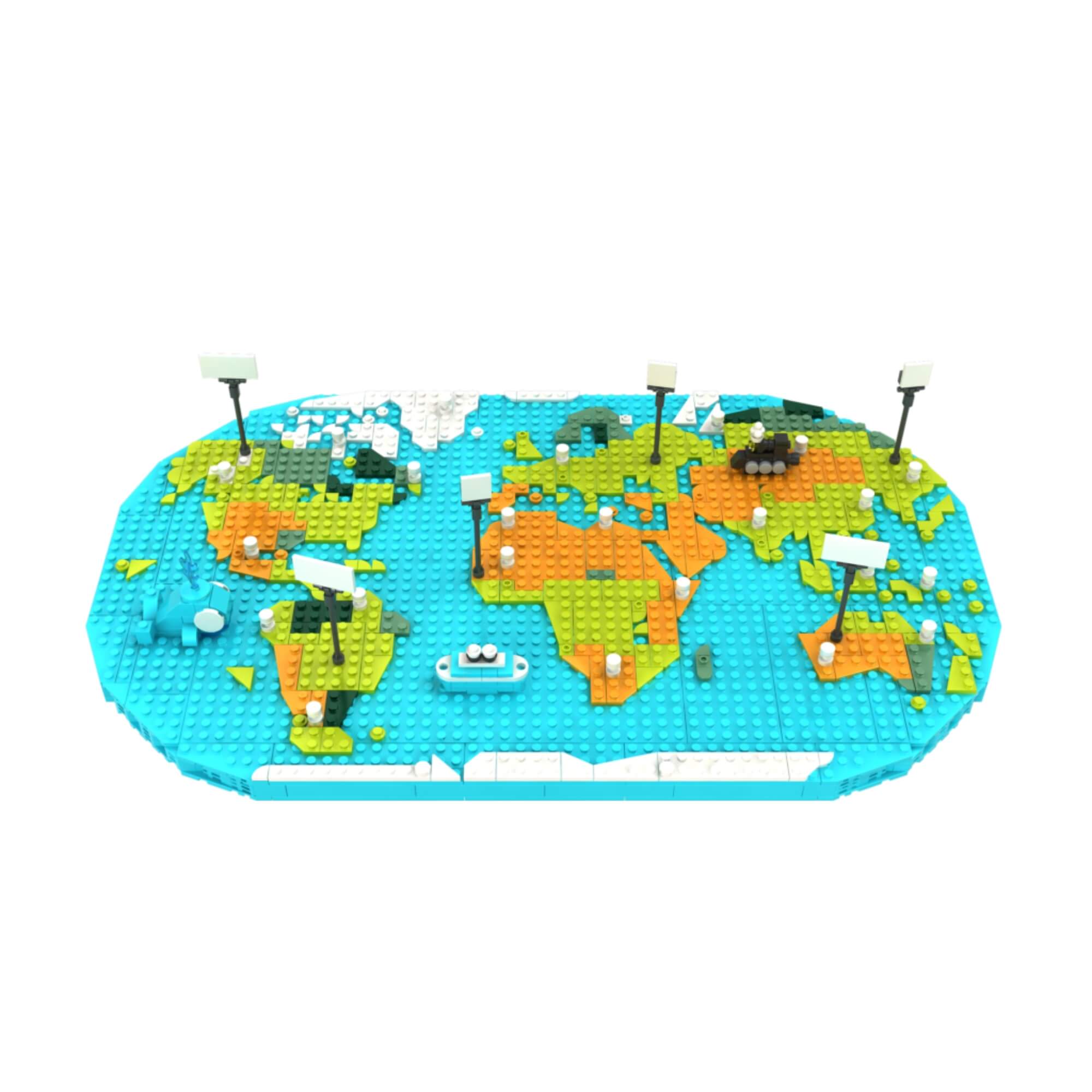 Brinquedo Infantil Blocos Criativos Mapa do Mundo 684 Peças Xalingo - 16365