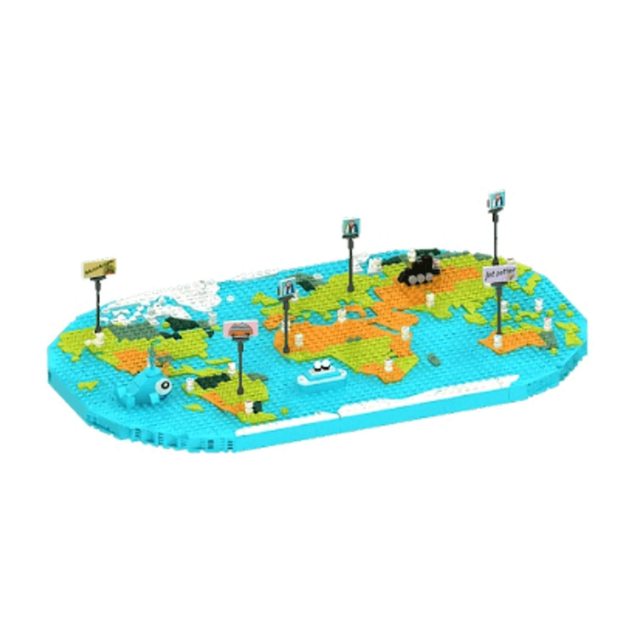 Brinquedo Infantil Blocos Criativos Mapa do Mundo 684 Peças Xalingo - 16365