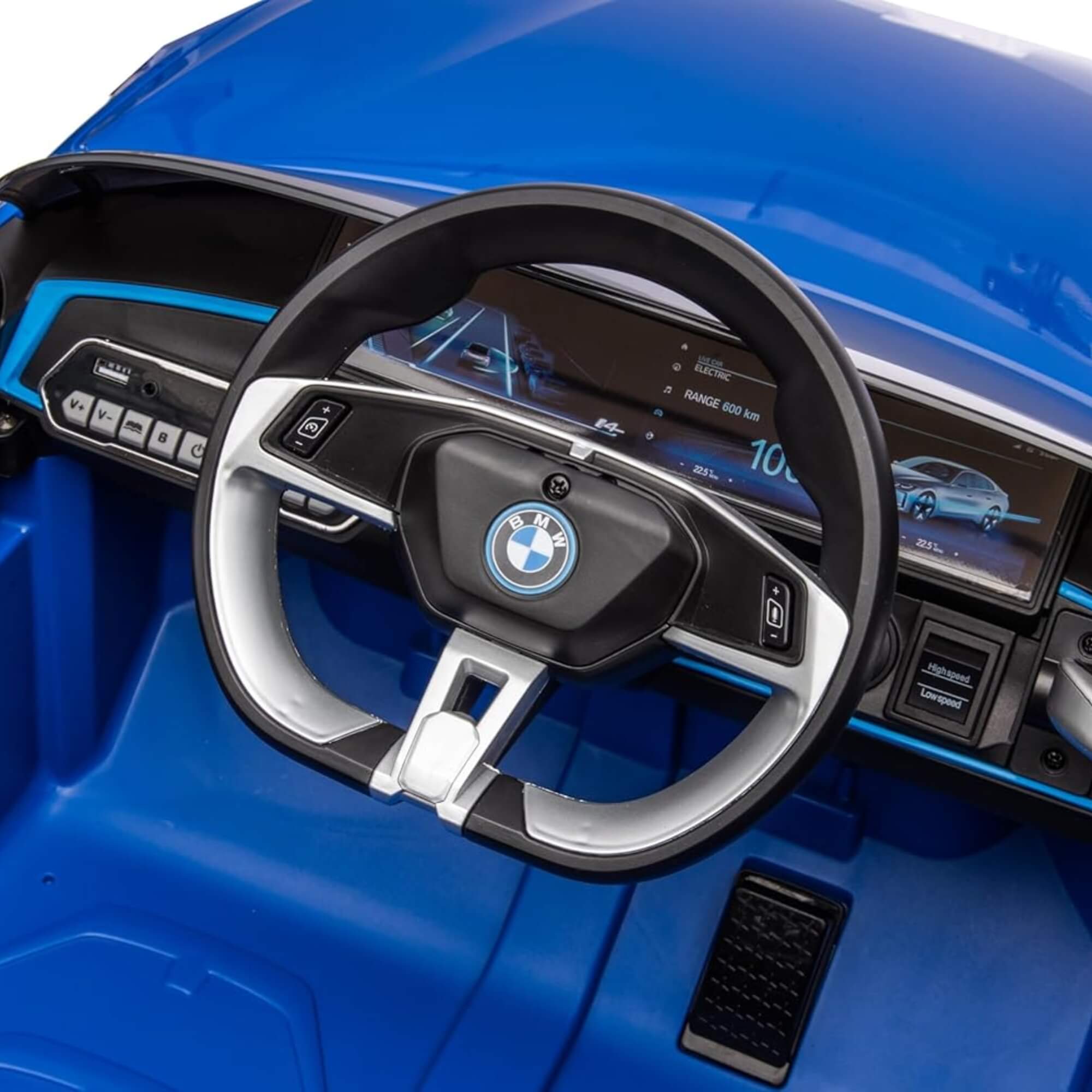 Carro Elétrico Infantil BMW I4 Azul 12V com Controle Remoto Zippy Toys - 9981