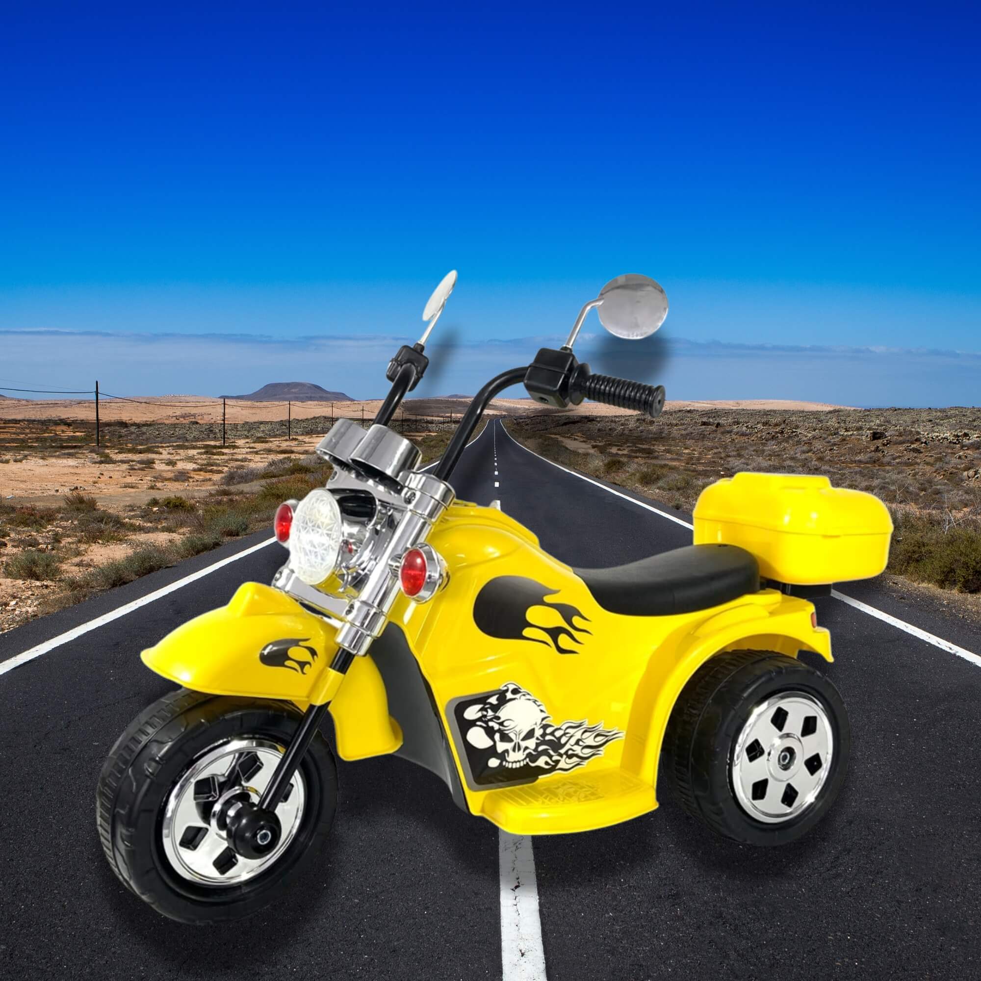 Mini Moto Elétrica Infantil Amarela c/ Bateria Recarregável 6V +3 Anos Zippy Toys - 9022