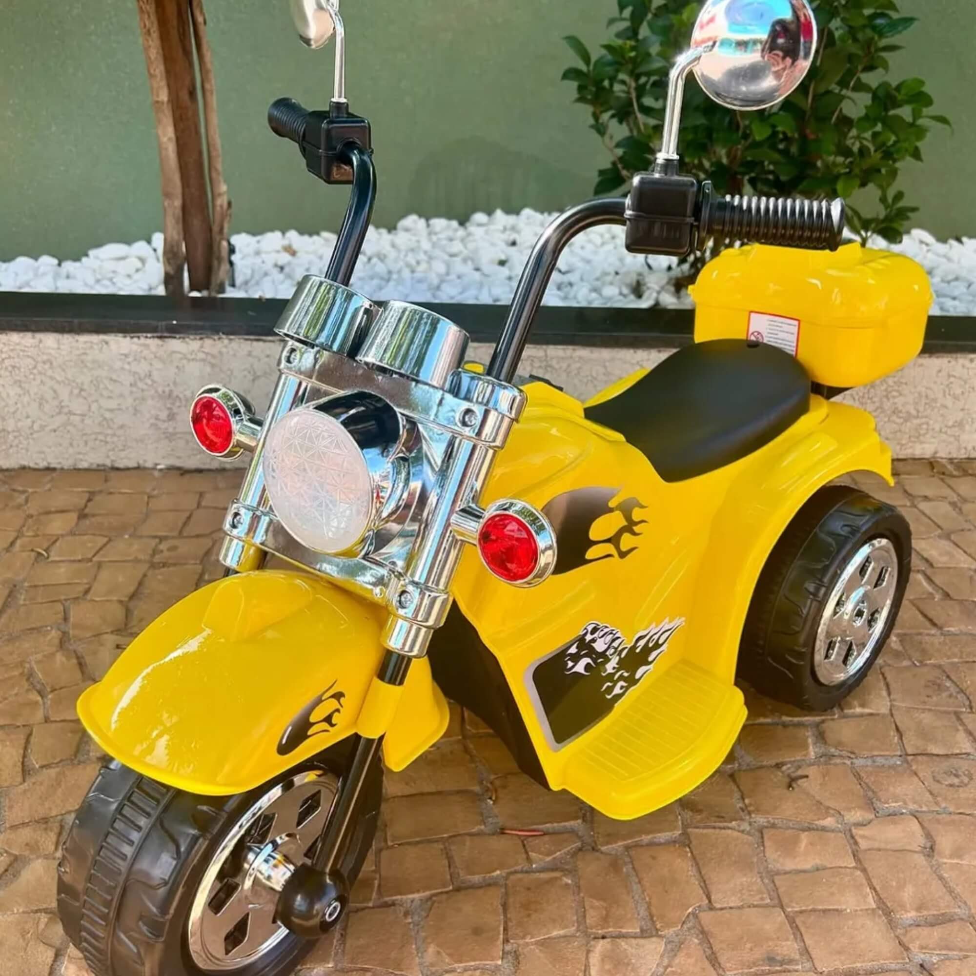 Mini Moto Elétrica Infantil Amarela c/ Bateria Recarregável 6V +3 Anos Zippy Toys - 9022