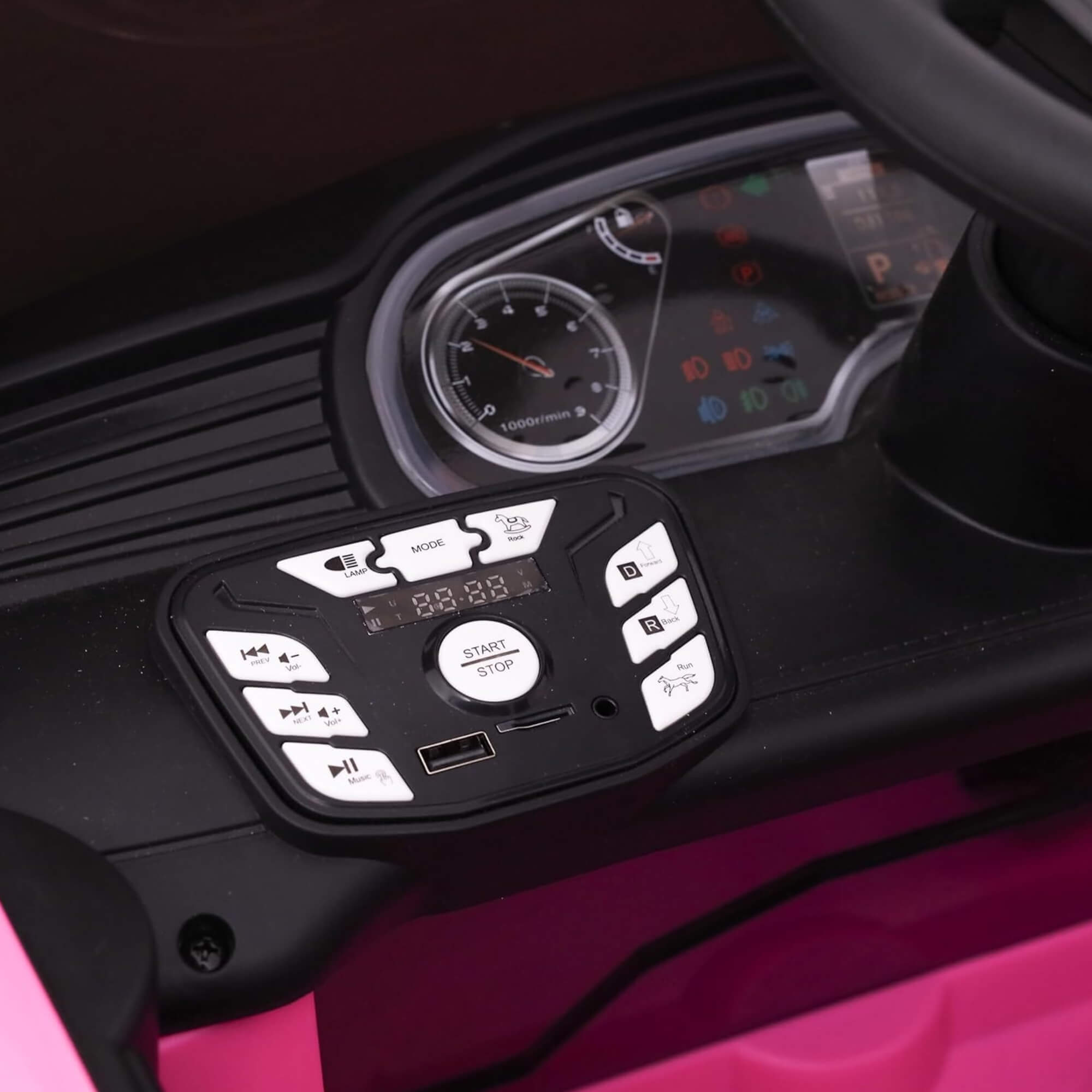 Carro Elétrico Infantil Dodge Ram Rosa 12V com Controle Remoto Zippy Toys - 10746