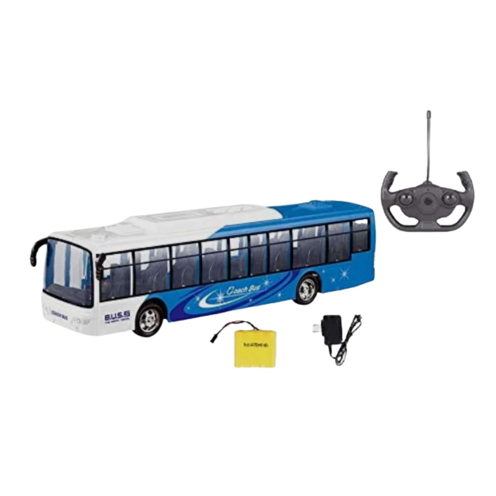 Brinquedo Infantil Ônibus de Controle Remoto Elétrico Azul Zippy Toys - 10298