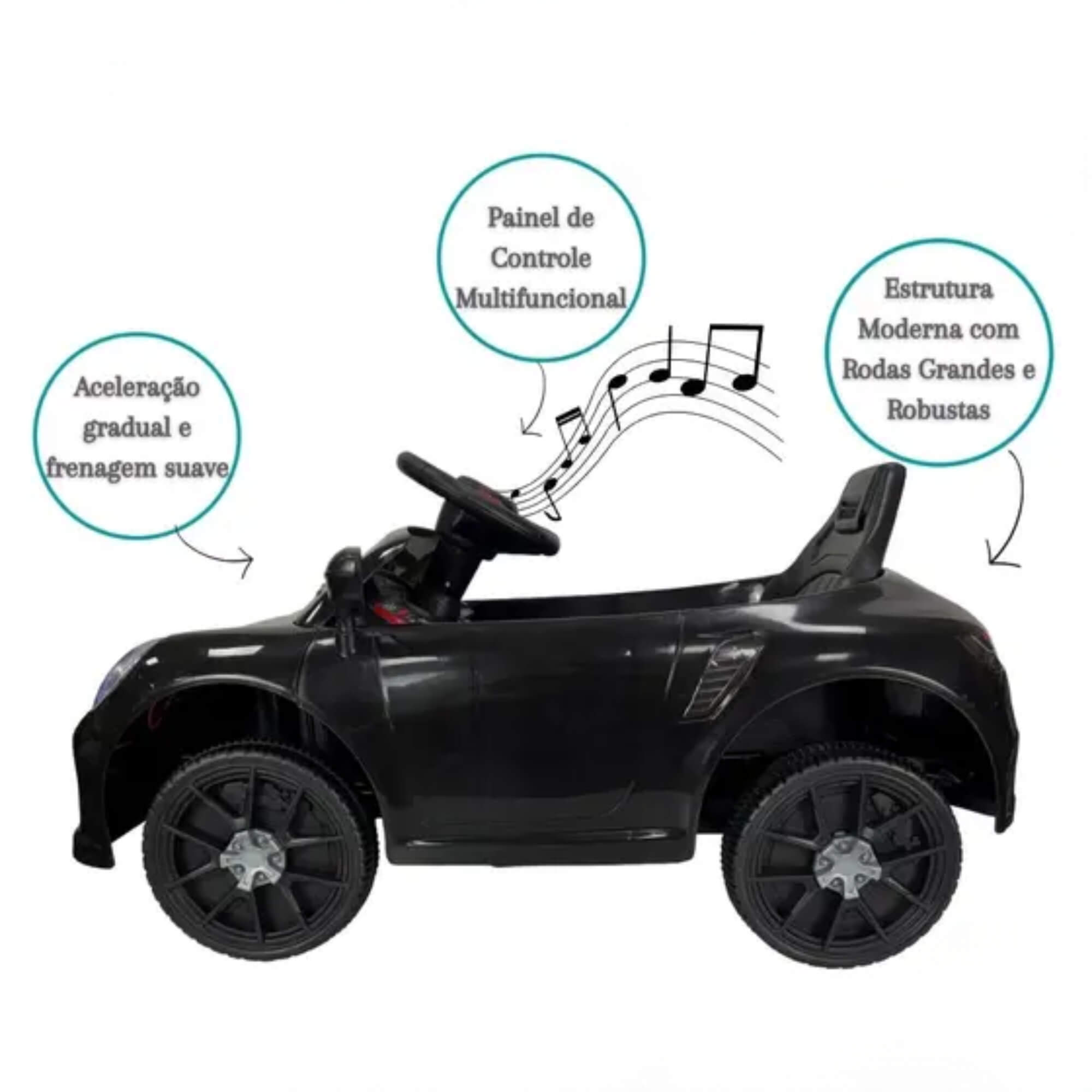 Carro Elétrico Infantil Compact Preto 6V com Controle Remoto Zippy Toys - 11511