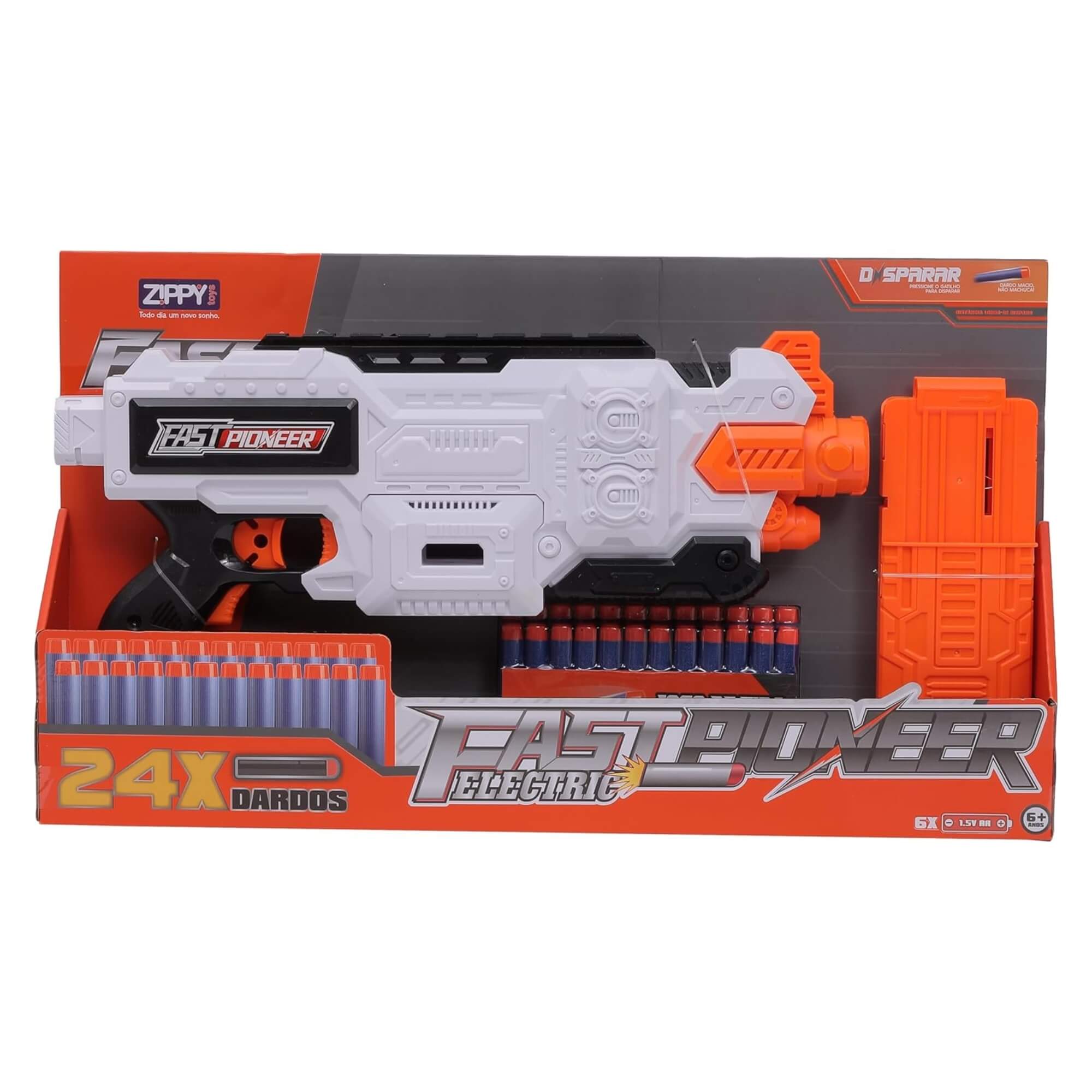 Brinquedo Infantil Lançador de Dardos Space Soft 24 Dardos Zippy Toys - 10319