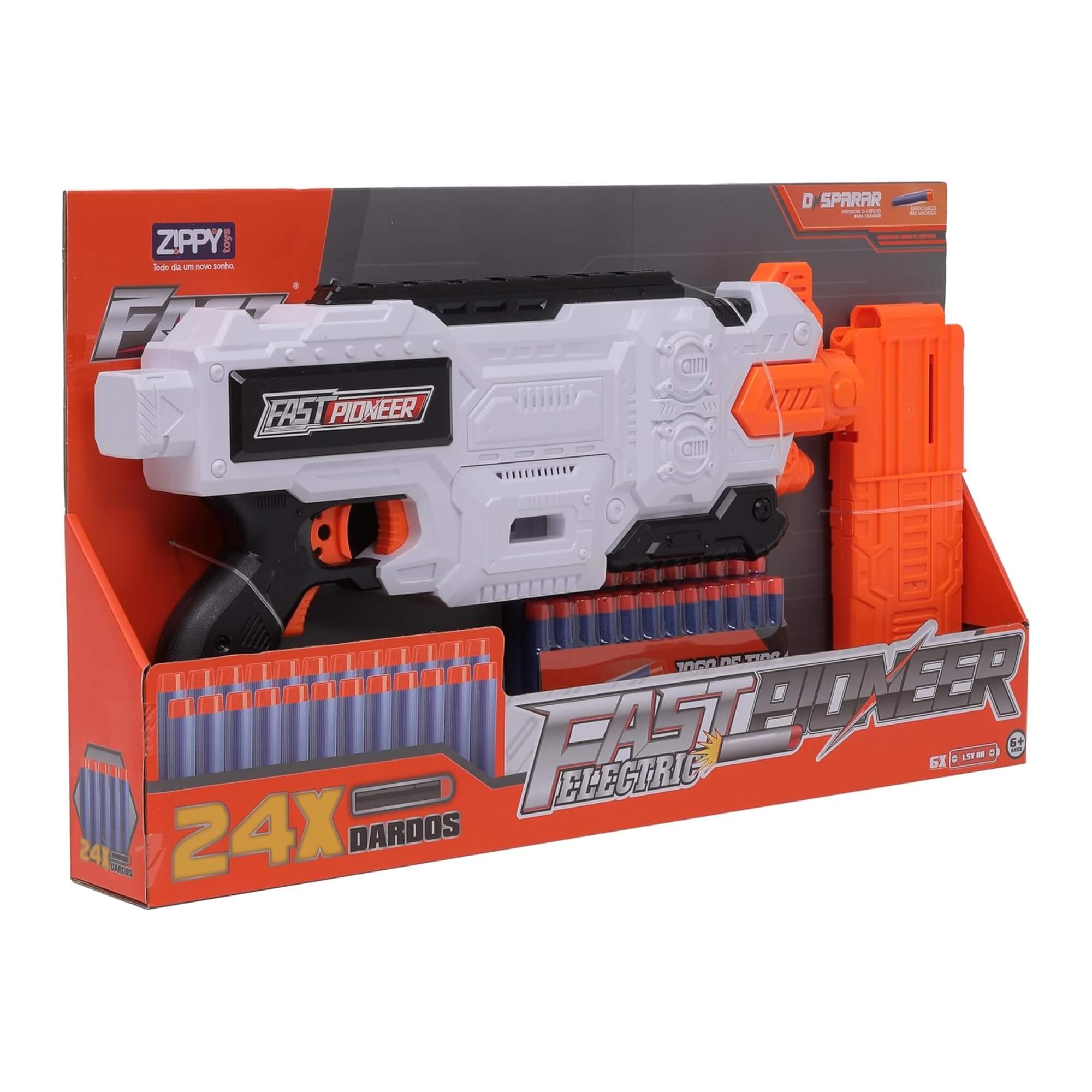 Brinquedo Infantil Lançador de Dardos Space Soft 24 Dardos Zippy Toys - 10319