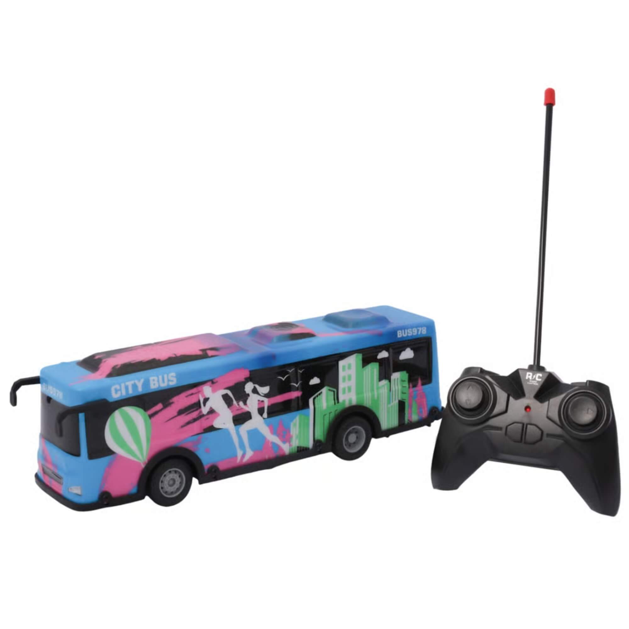 Brinquedo Infantil Ônibus de Controle Remoto Azul com Luz e Som Zippy Toys - 11103