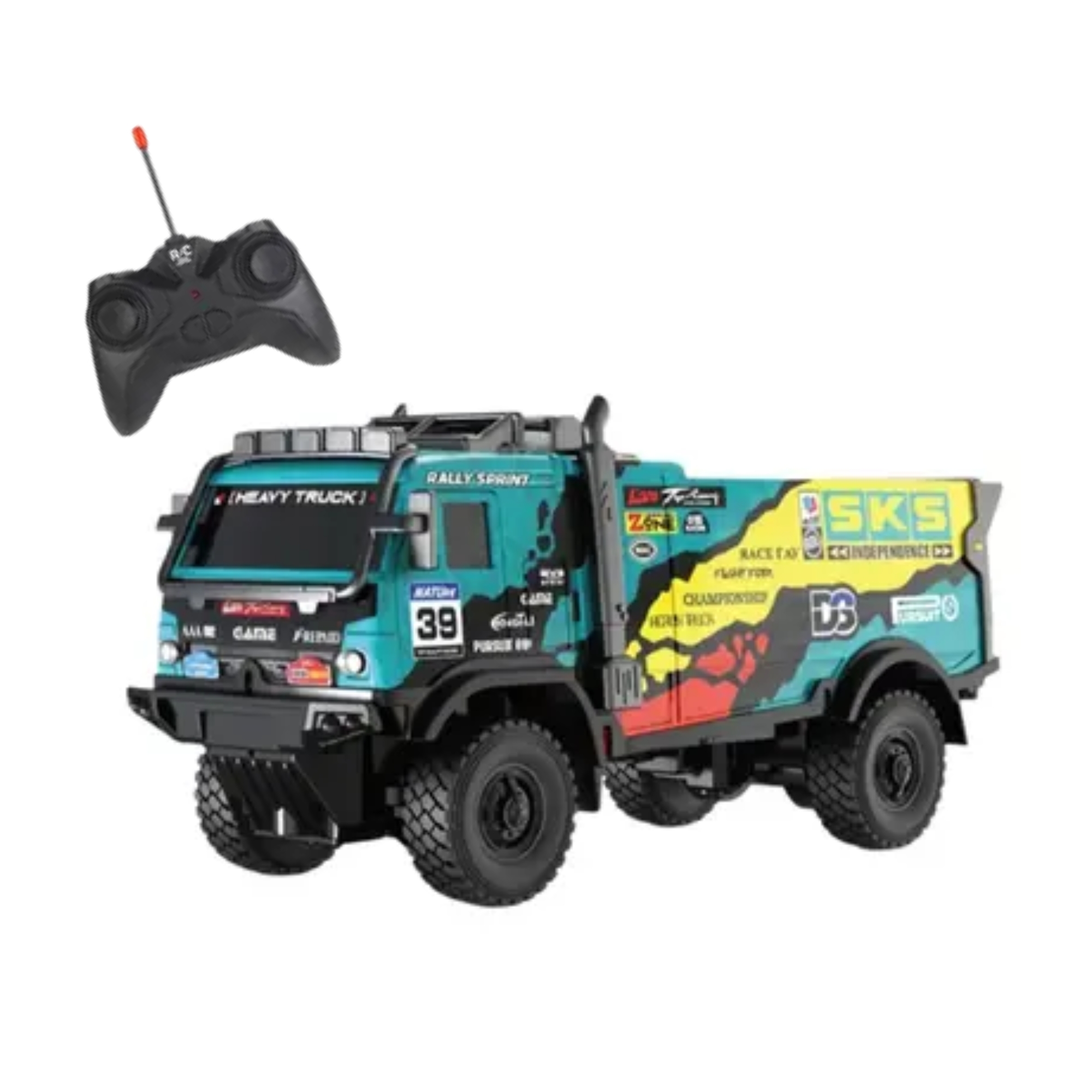 Brinquedo Infantil Caminhão de Controle Remoto Rally 1:24 Power Light Verde Zippy Toys - 10450
