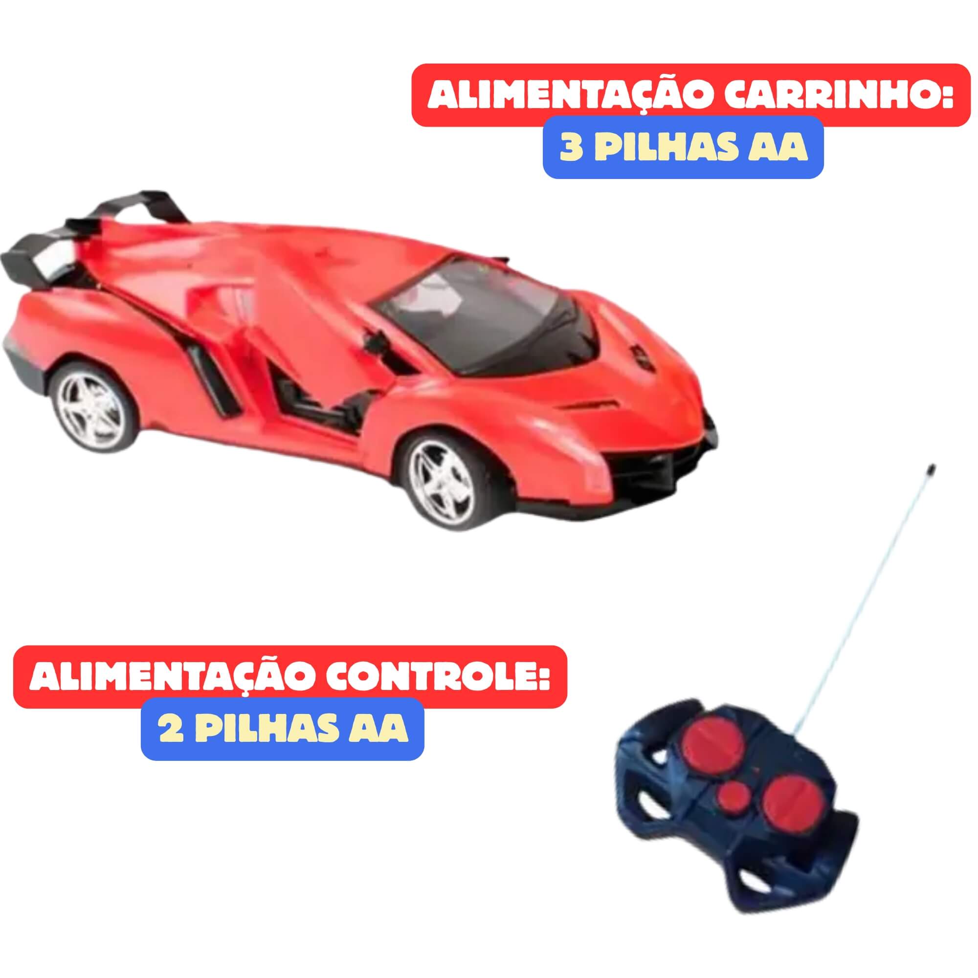Brinquedo Infantil Carrinho de Controle Remoto Super Sport Vermelho Zippy Toys - 10501
