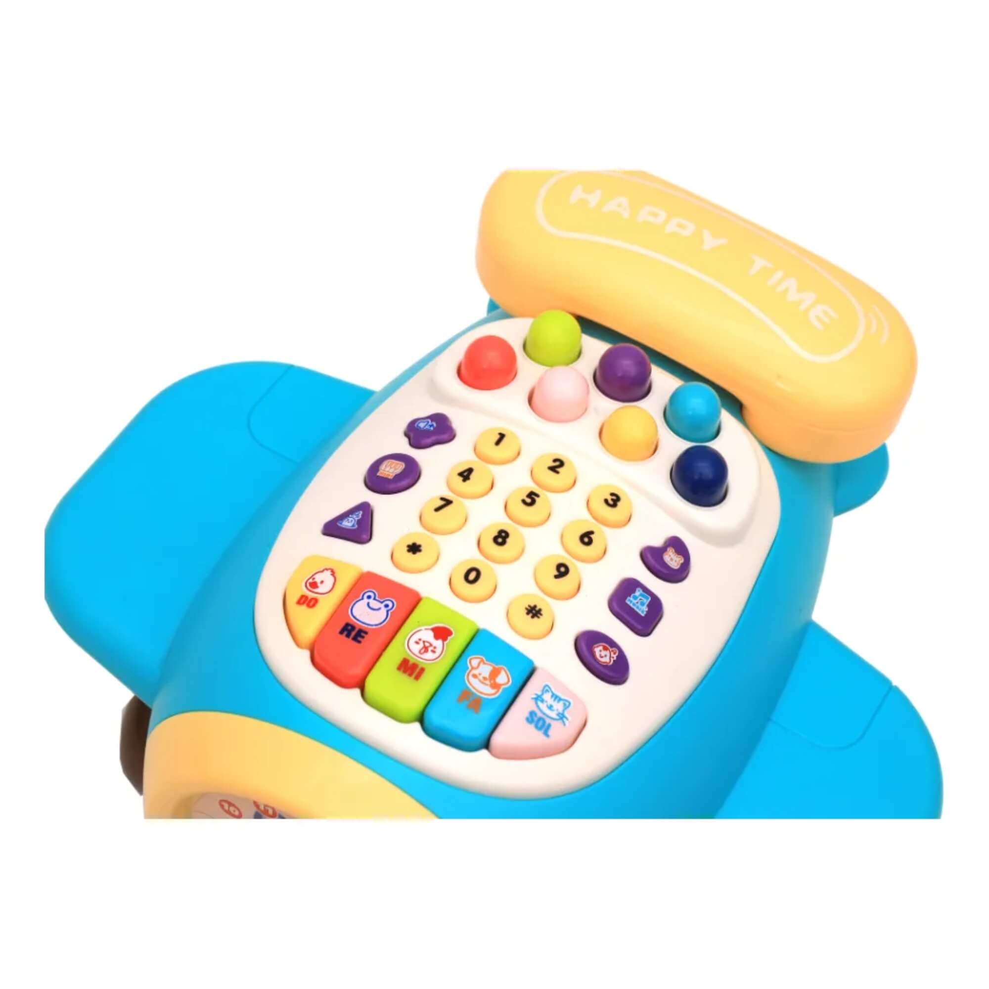 Brinquedo Infantil Avião Musical com Piano Teclado Relógio Luz Zippy Toys - 10376