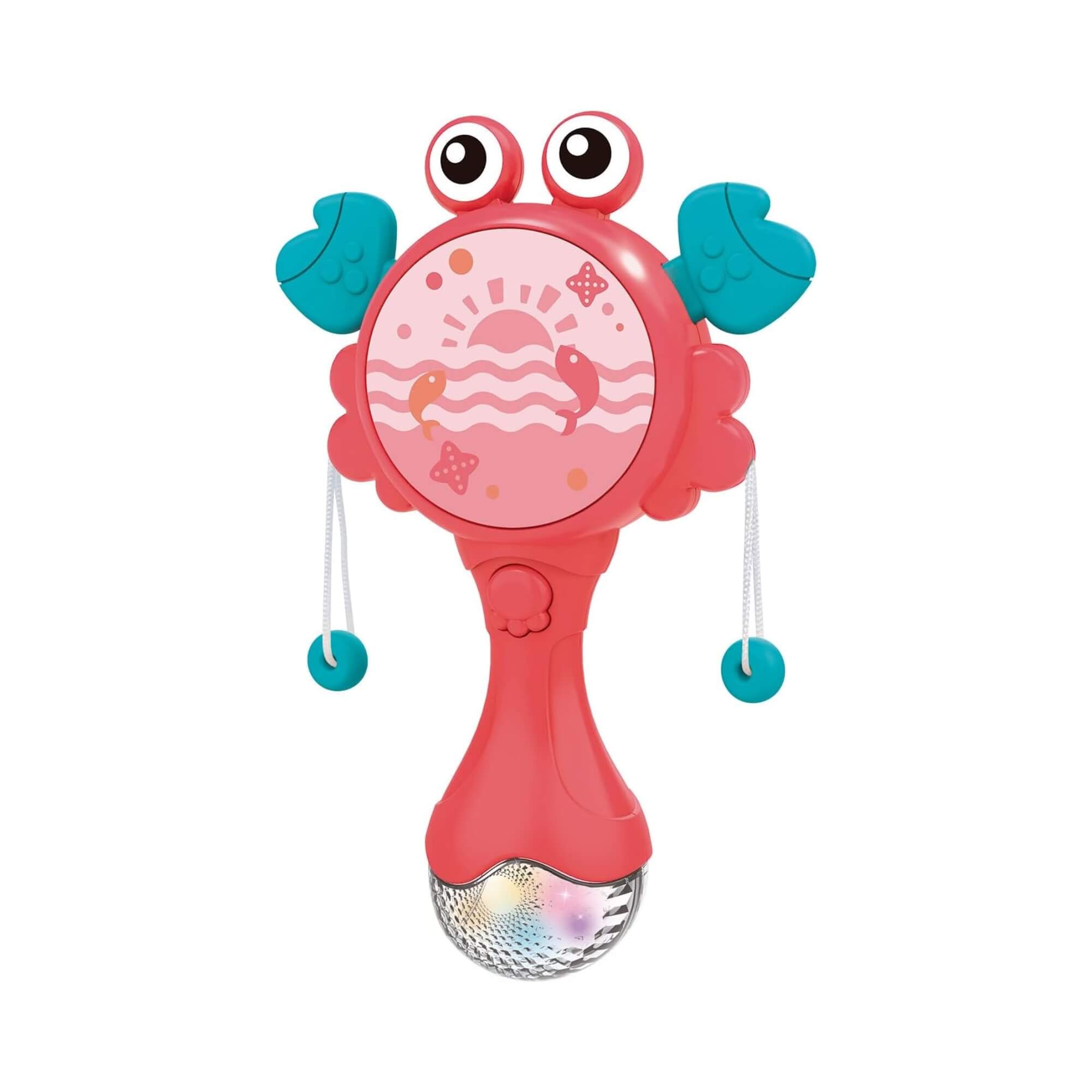Brinquedo Infantil Chocalho Caranguejo Musical Rosa Zippy Toys - 10365