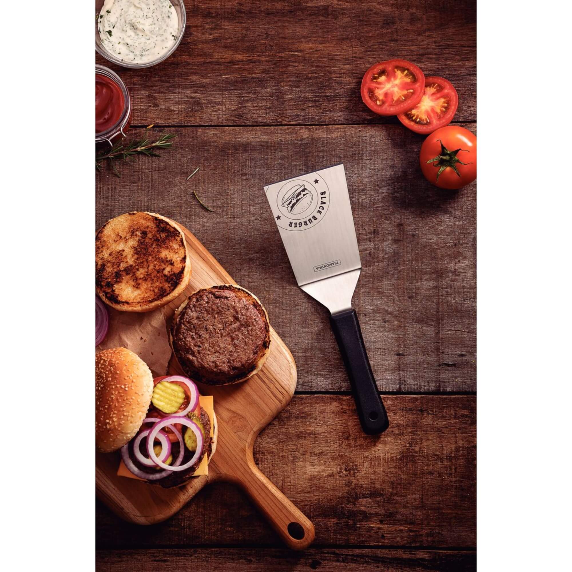 Espátula para Hambúrguer Aço Inox e Cabo Polipropileno 6" Black Burguer Tramontina - 24542106