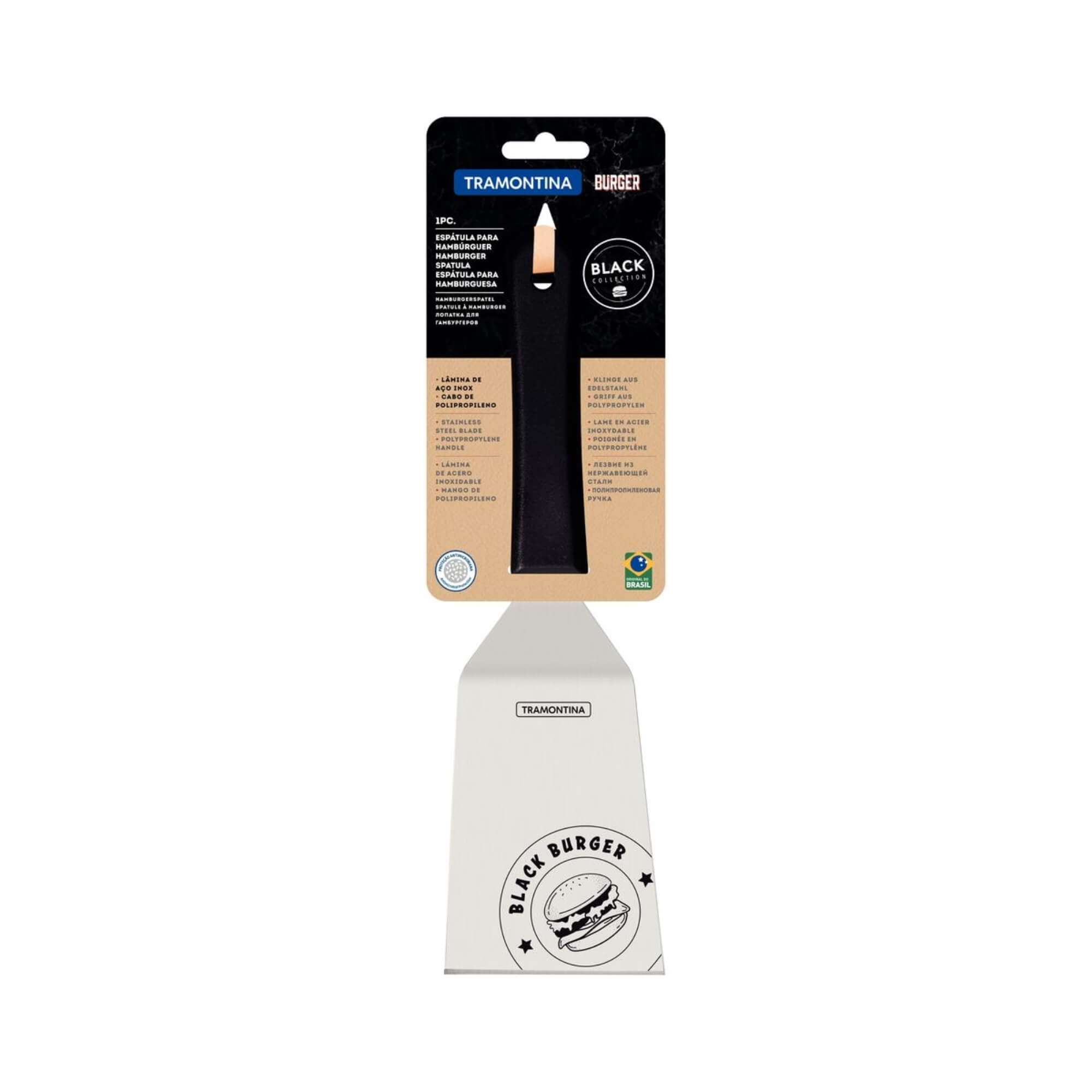 Espátula para Hambúrguer Aço Inox e Cabo Polipropileno 6" Black Burguer Tramontina - 24542106