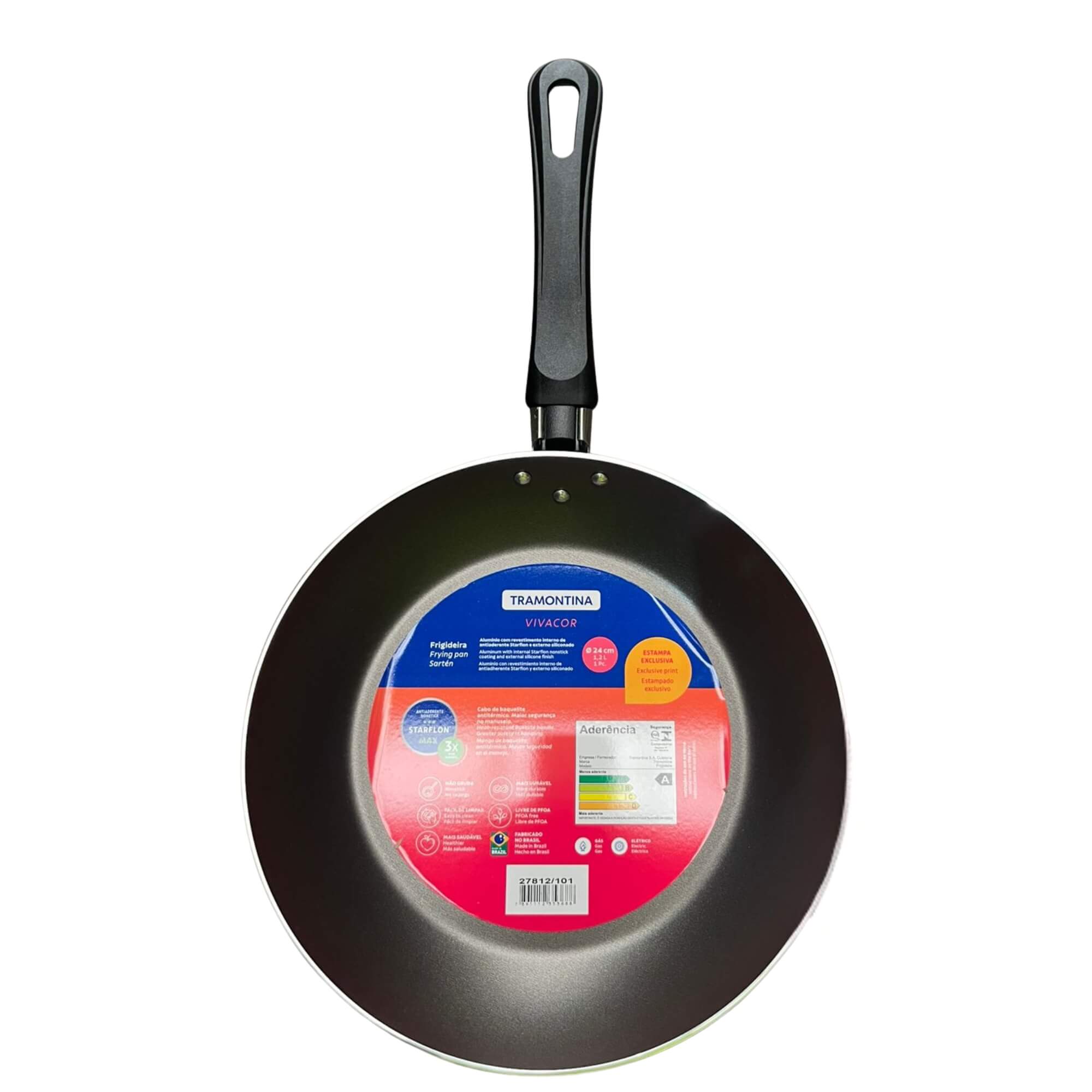 Frigideira 24cm 1,2L Alumínio Antiaderente Starflon Max Estampa Leveza Tramontina - 27812101