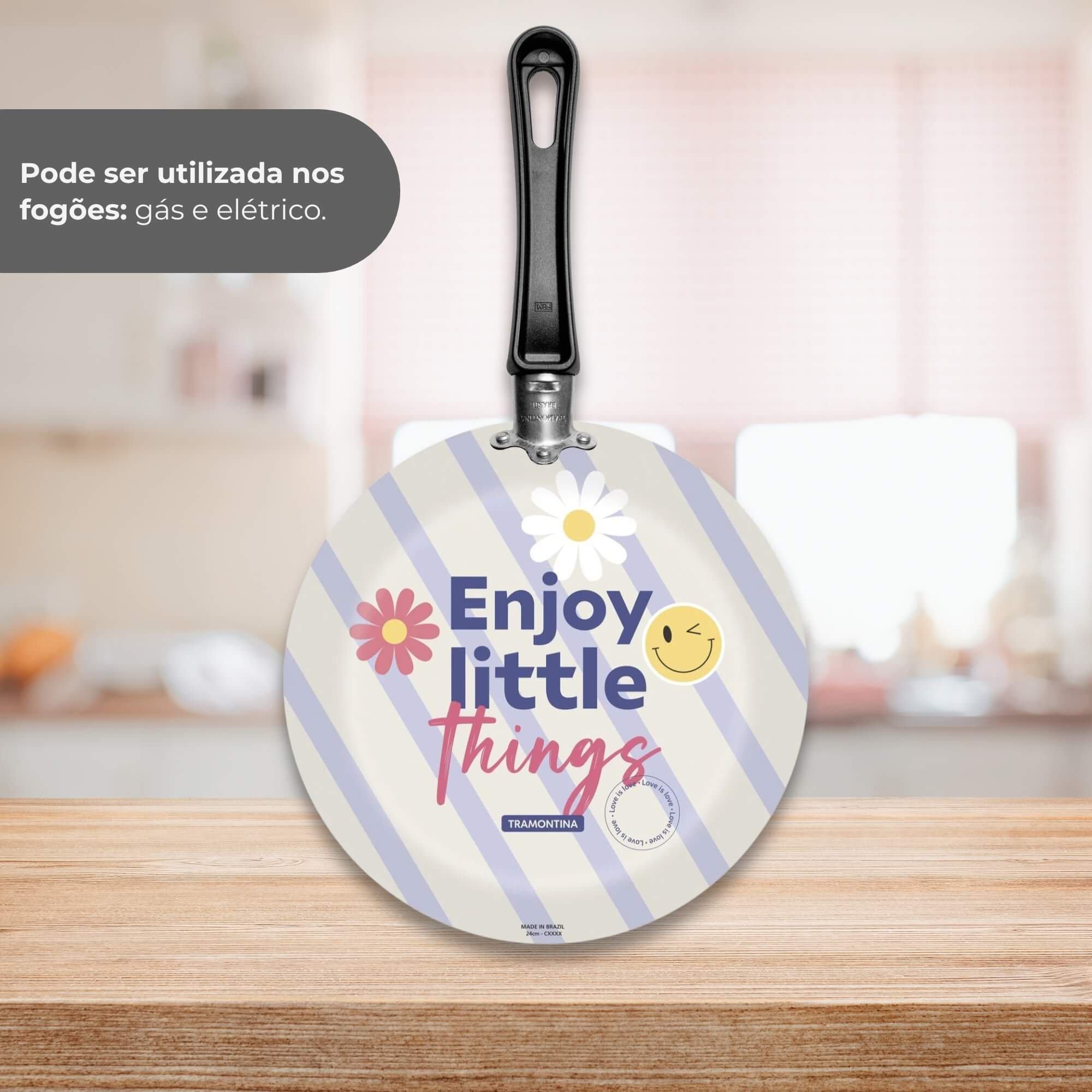 Frigideira em Alumínio Antiaderente Starflon Max Estampa Enjoy 24cm 1,2L Tramontina - 27812100