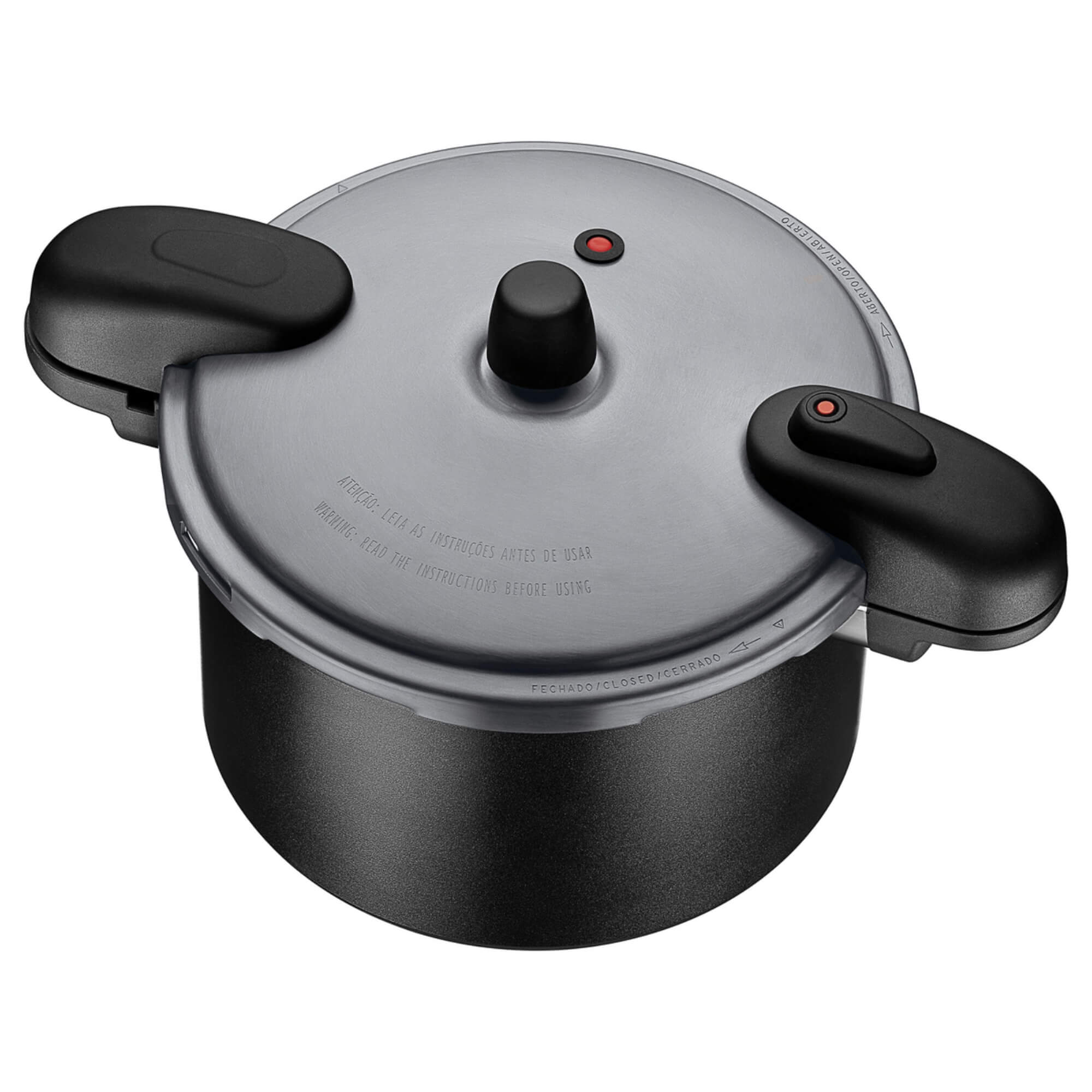 Panela de Pressão 7L 24cm Valência Black Alumínio com Revest Cerâmico Preto Tramontina - 20565424