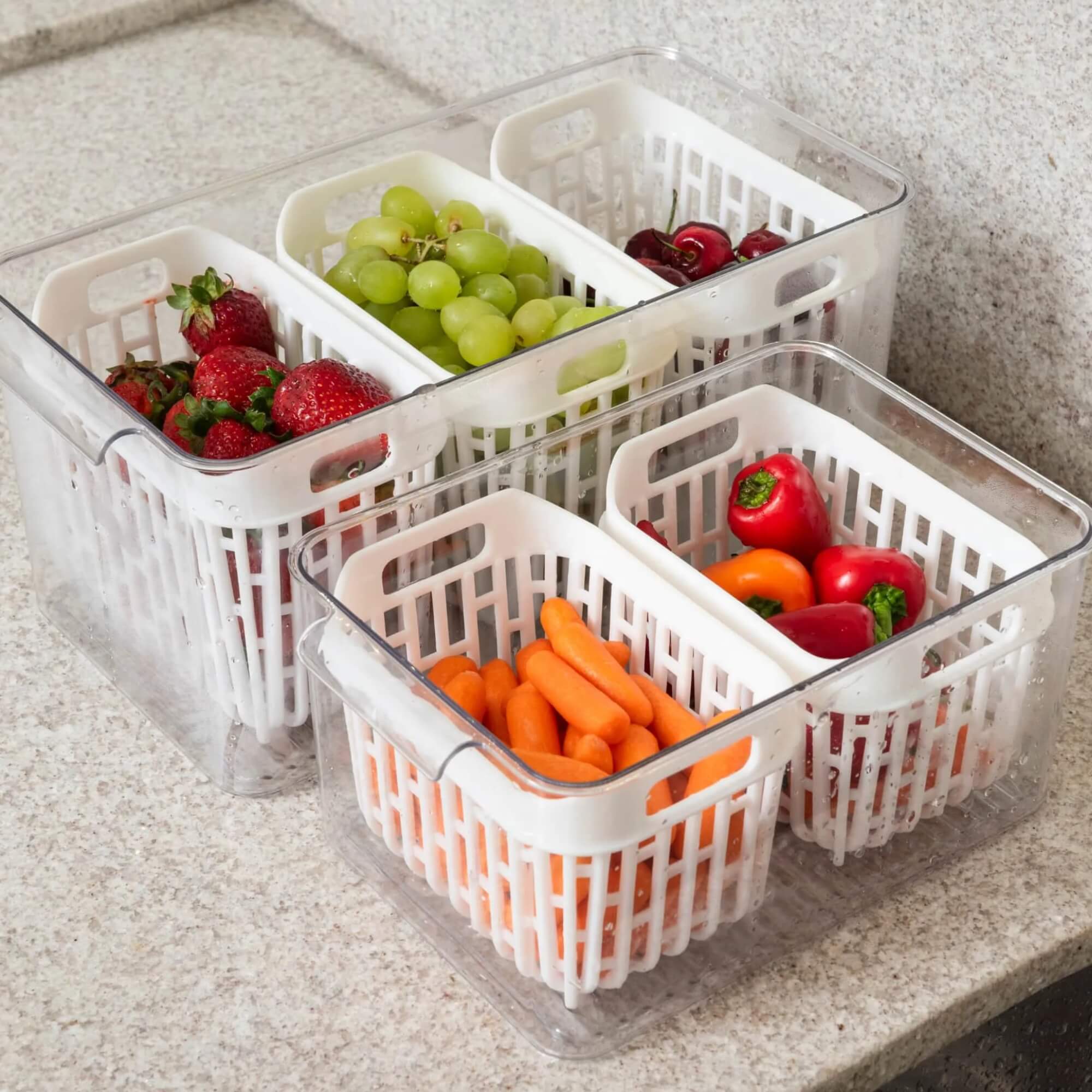 Organizador de Geladeira Coza Dry 3,2 Litros com 2 Cestos Brinox - 10187/3009