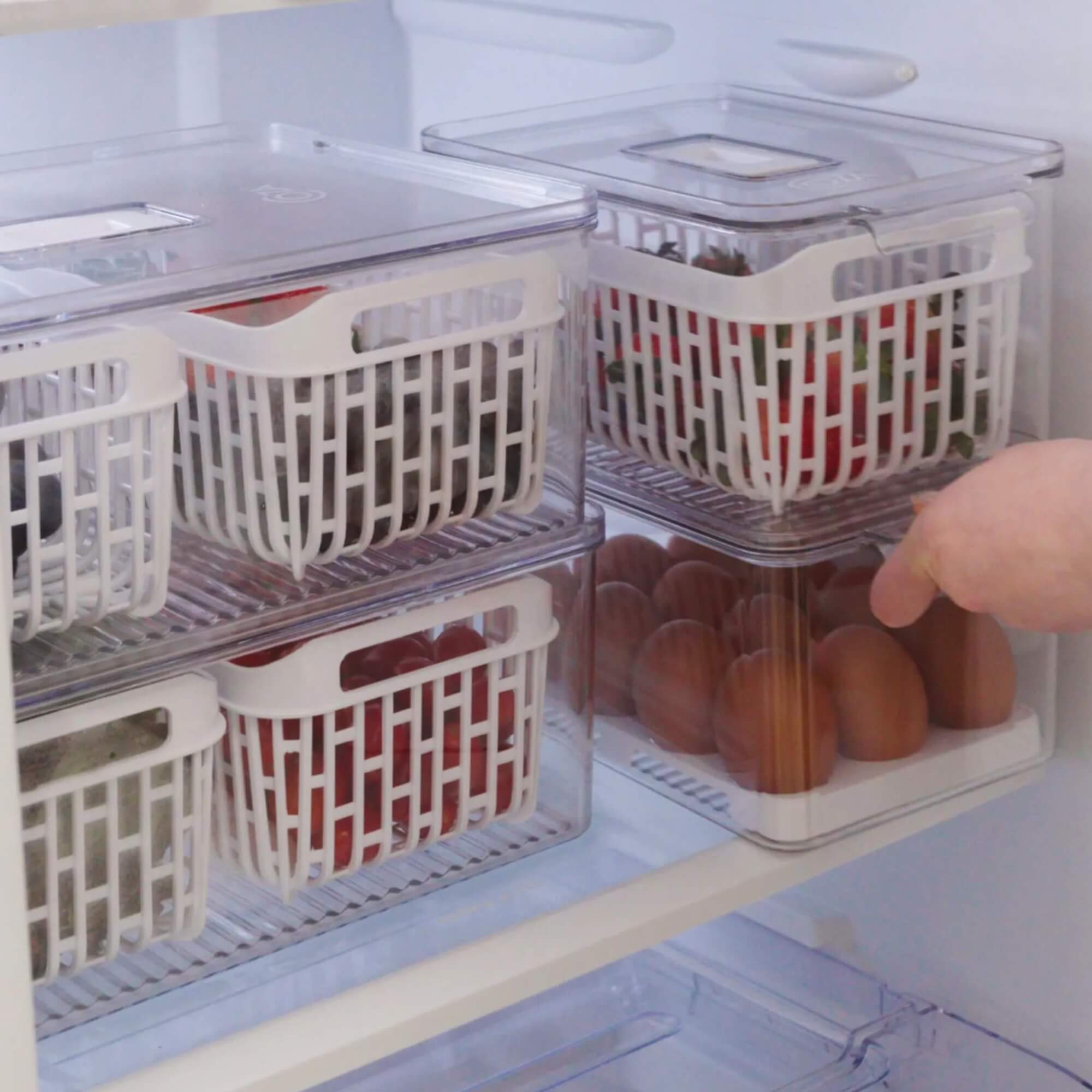 Organizador de Geladeira com Cesto 6 Litros Coza Dry Cristal Brinox - 10196/3009