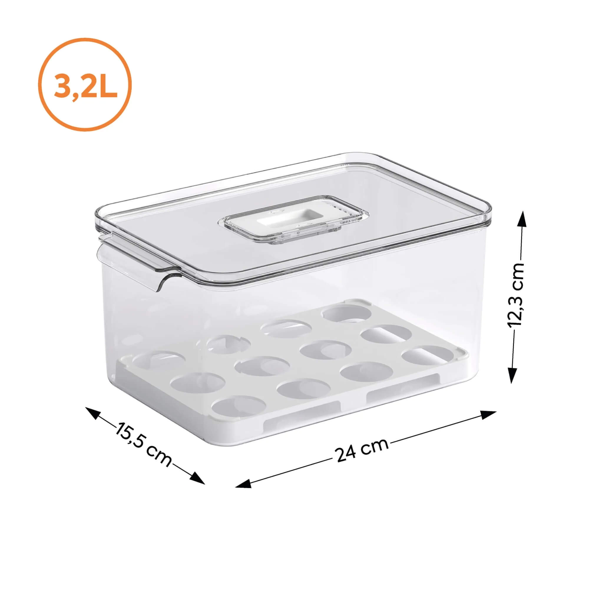 Organizador de Ovos com Tampa Coza Dry 24 Unidades Brinox - 10198/3009