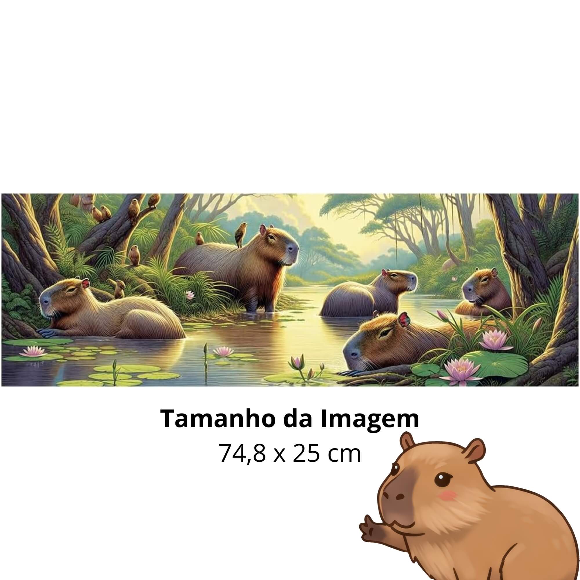 Quebra-cabeça 350 peças Panorama Capivaras Grow - 04854