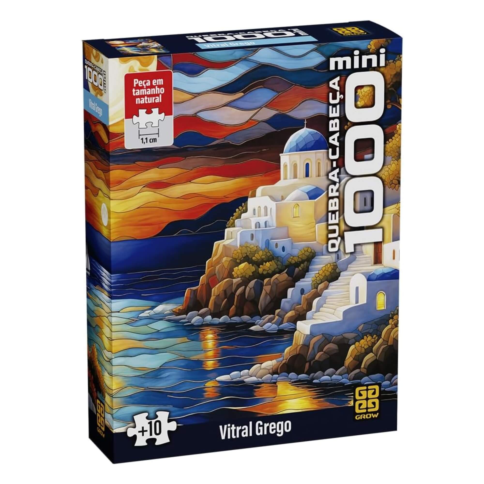 Mini Quebra-cabeça 1000 peças Vitral Grego Grow - 04858