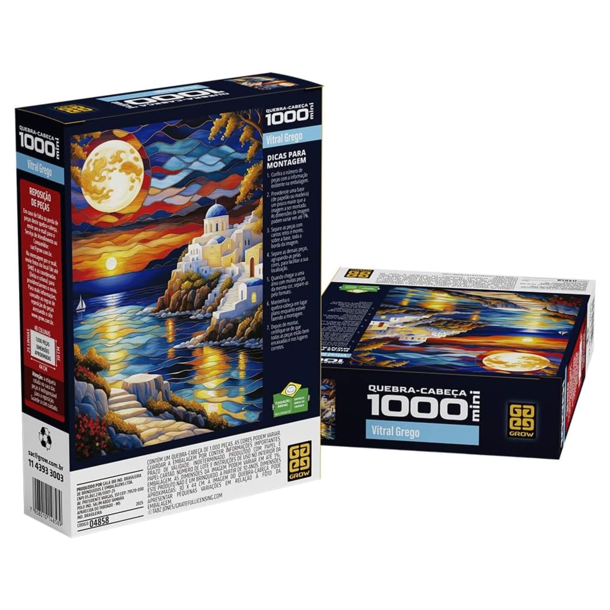 Mini Quebra-cabeça 1000 peças Vitral Grego Grow - 04858