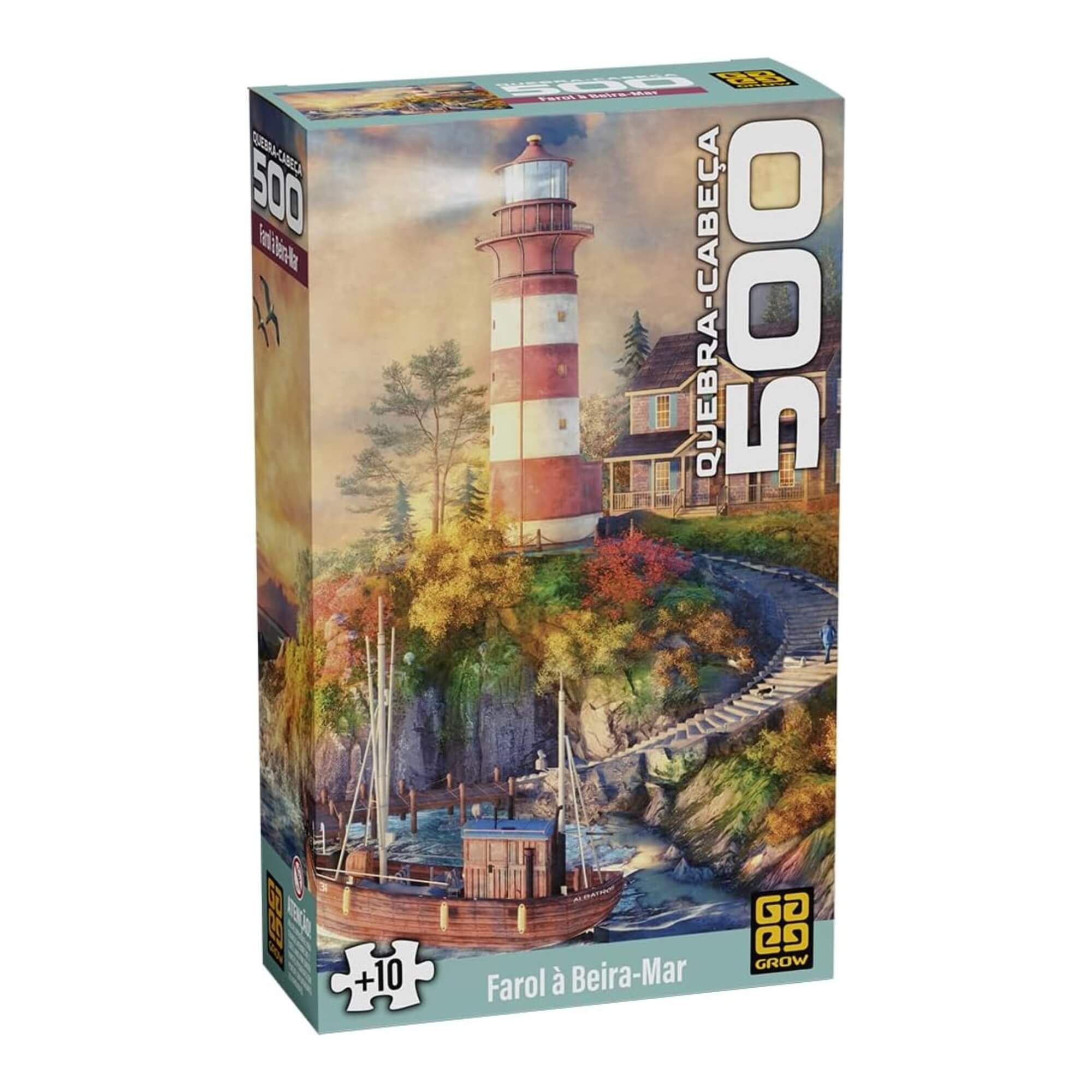 Quebra-cabeça 500 peças Farol à Beira Mar Grow - 04861