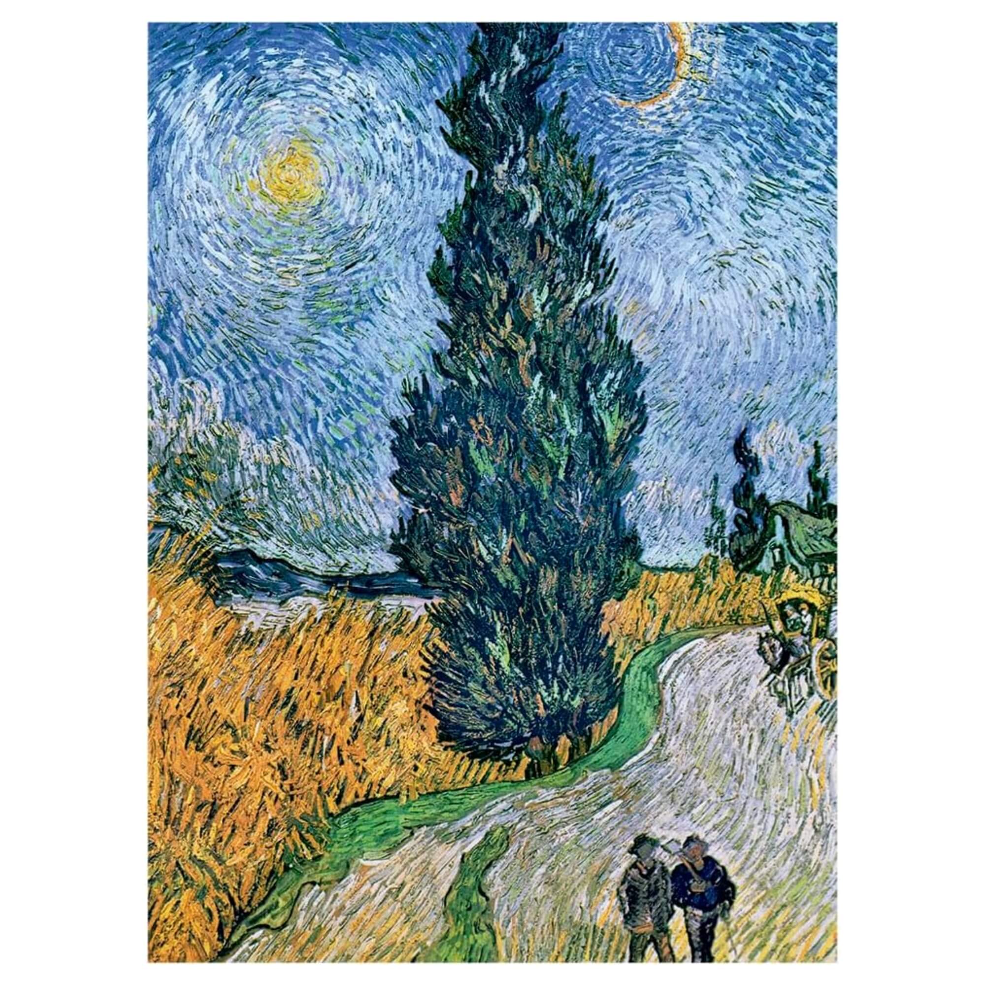 Mini Quebra-cabeça 500 peças Estrada com Cipreste e Estrela Van Gogh Grow - 04605