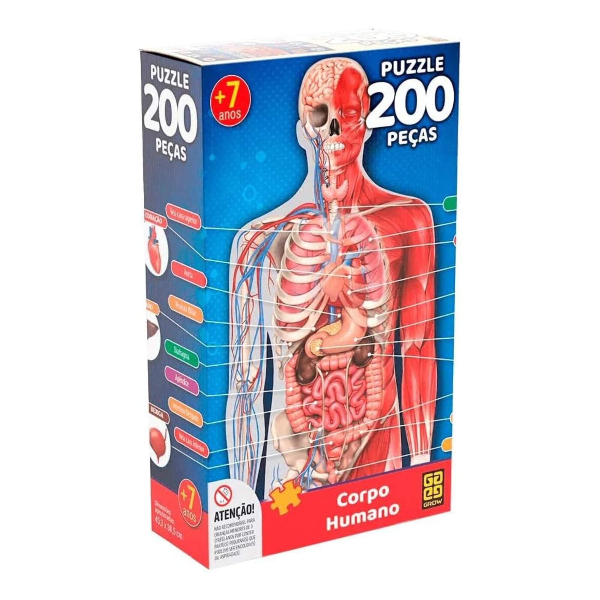Quebra-cabeça 200 peças Corpo Humano Grow - 03937
