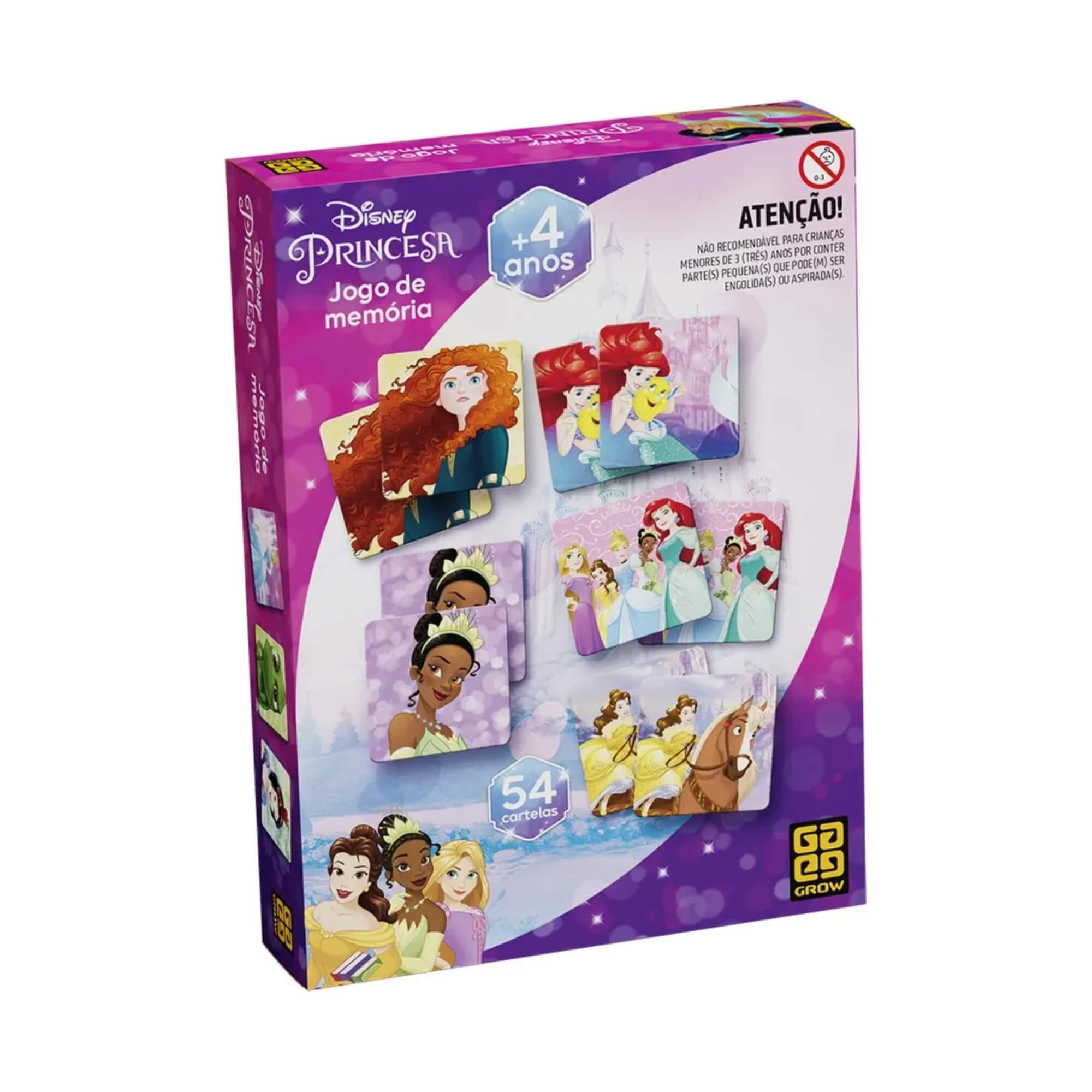 Jogo de Memória Princesas Coração c/ 54 Cartelas +4 Anos Grow - 02161