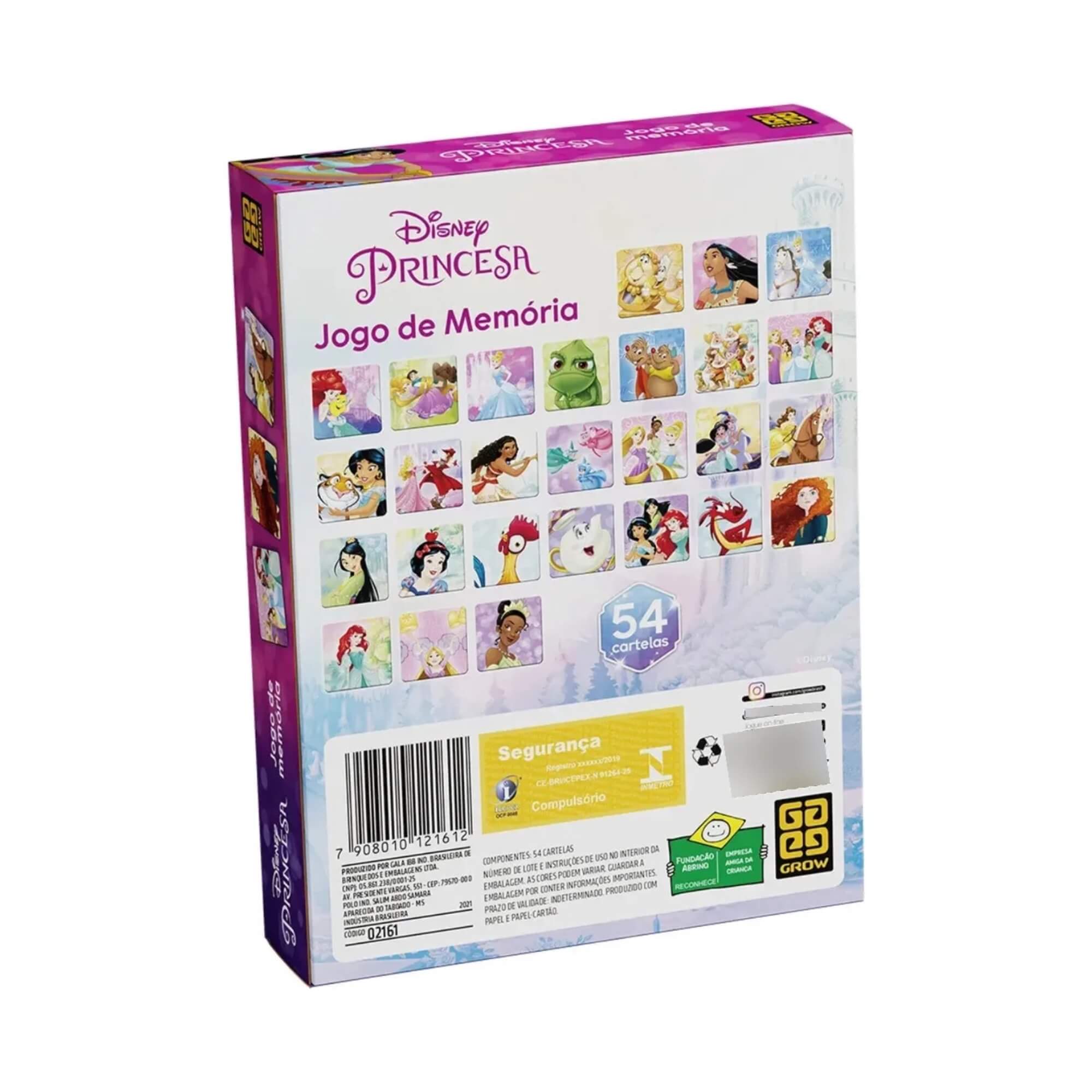 Jogo de Memória Princesas Coração c/ 54 Cartelas +4 Anos Grow - 02161