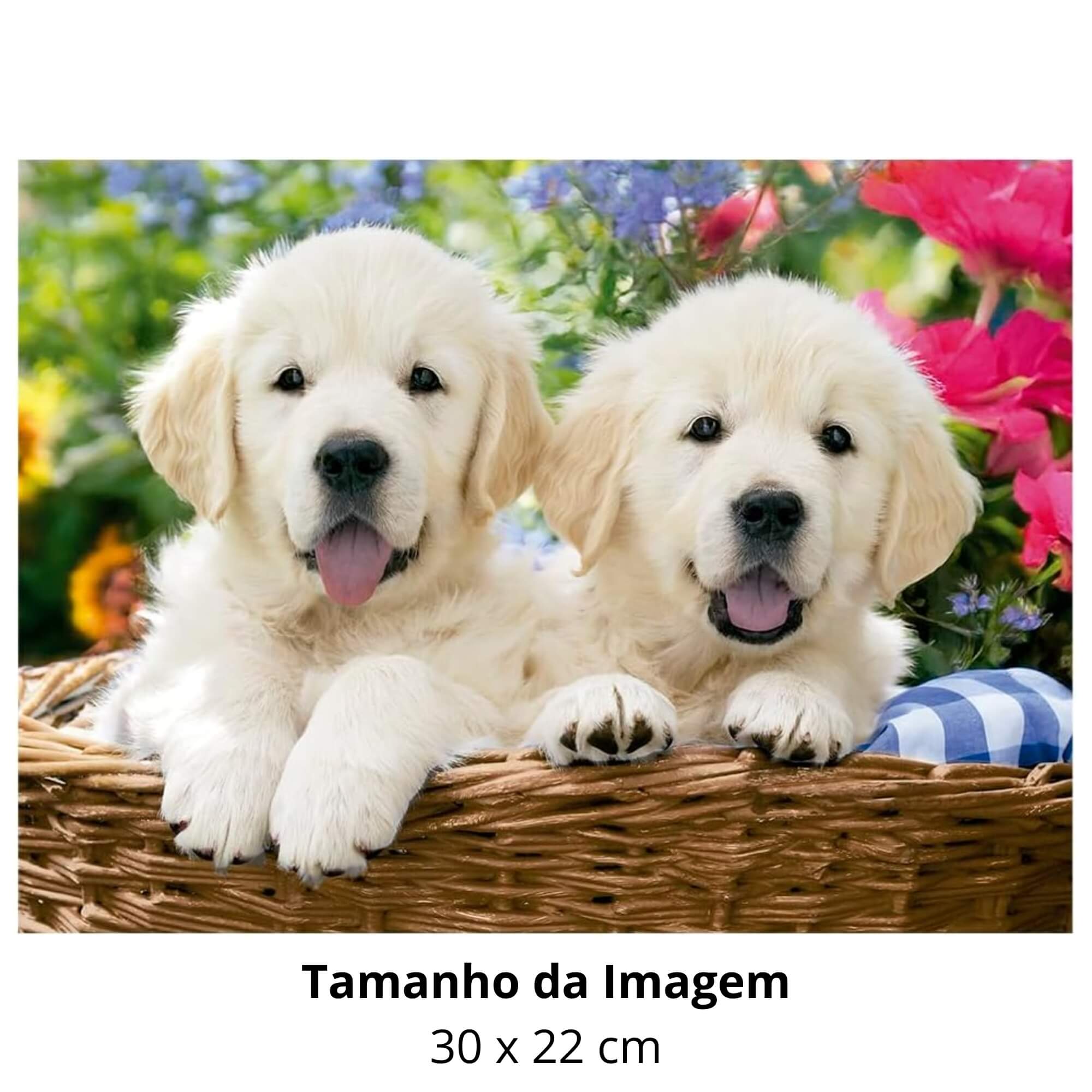 Mini Quebra-cabeça 500 peças Cesta de Labradores Grow - 04863