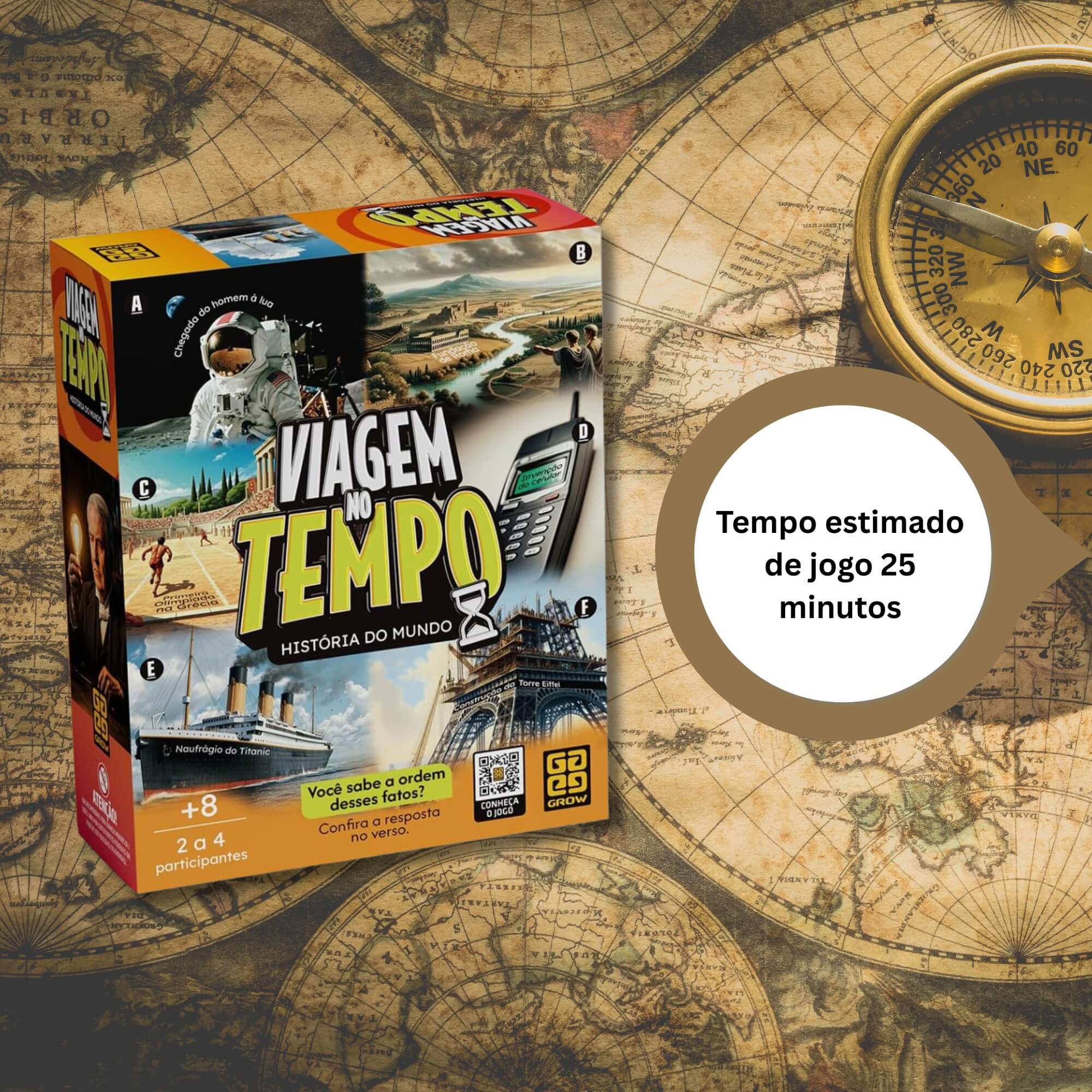 Jogo Viagem no Tempo +8 Anos 2 a 4 jogadores Grow - 04914