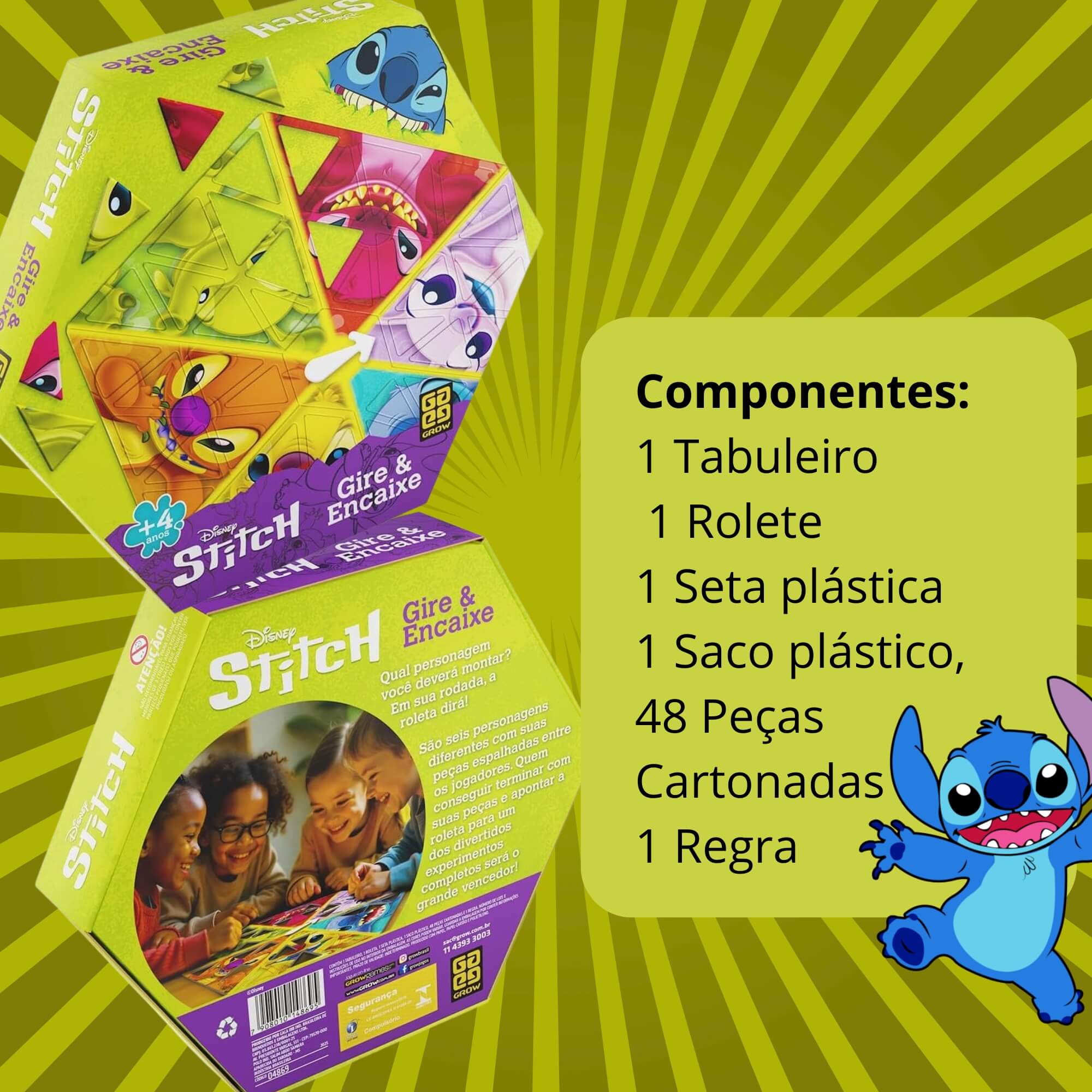 Jogo Gire e Encaixe Stitch +4 Anos Grow - 04869