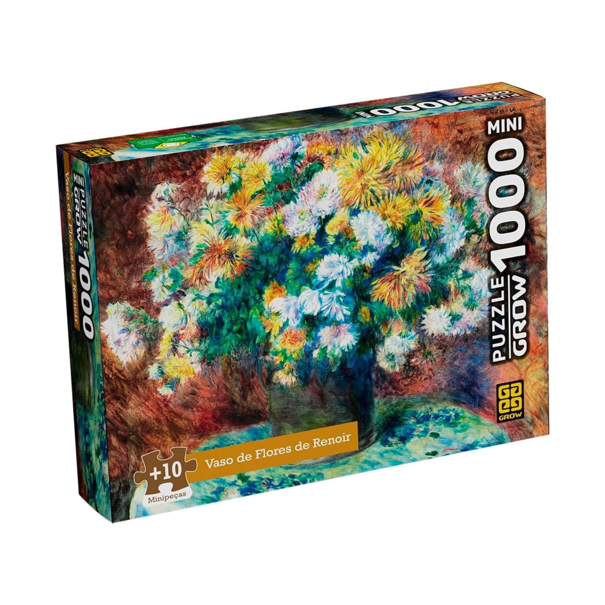 Mini Quebra-cabeça 1000 peças Vaso de Flores de Renoir Grow - 04609