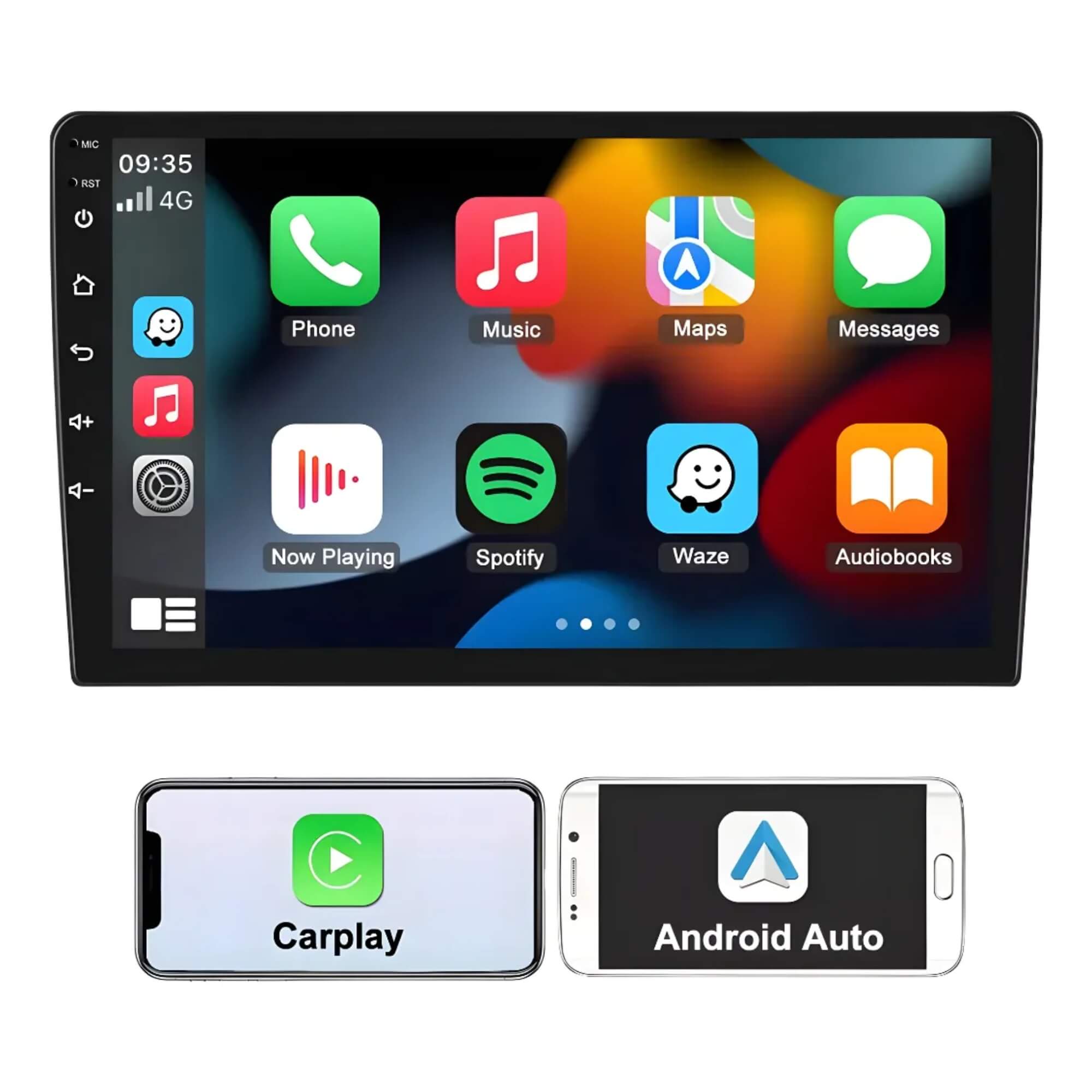 Smart Multimídia Sem Fio Android 13 Slim 9" Octacore 3+32gb Carplay-Wifi Preto H-Tech - HT-8930CA
