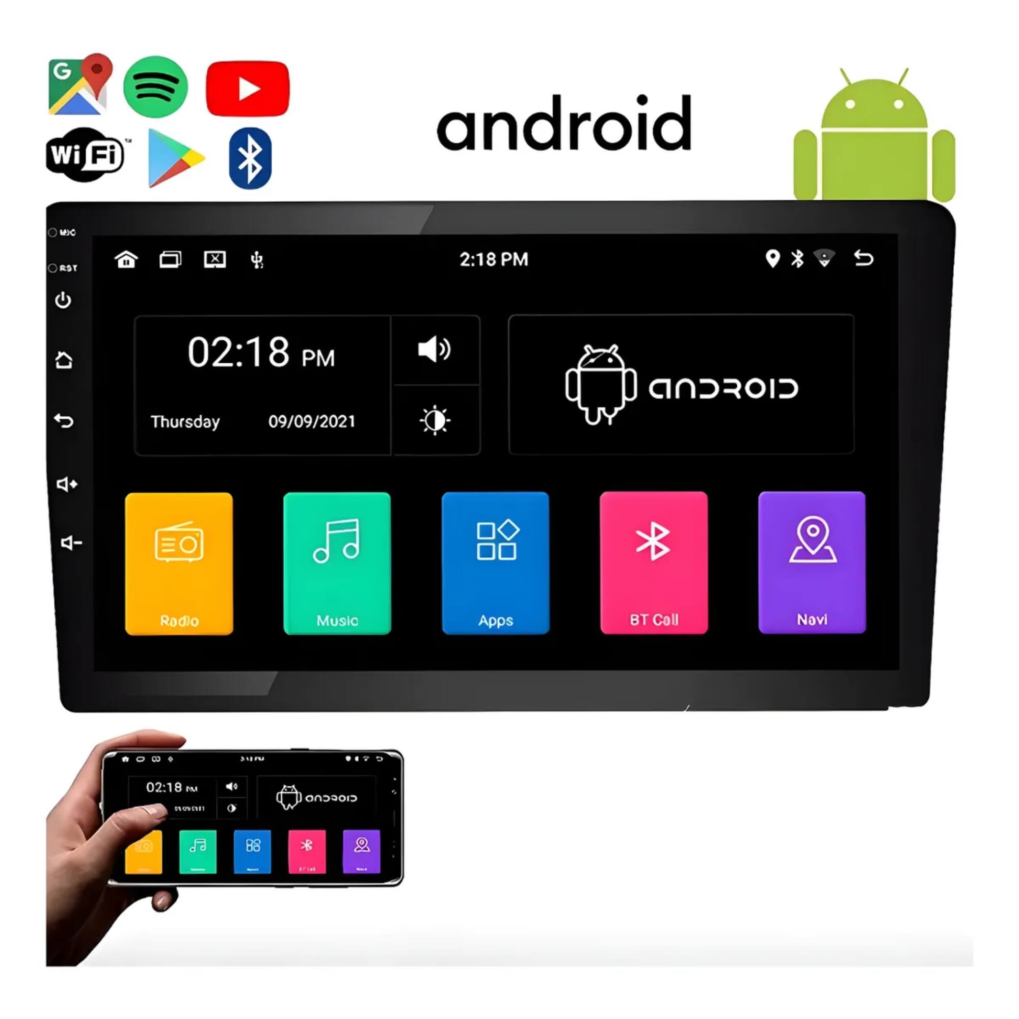 Smart Multimídia Sem Fio Android 13 Slim 9" Octacore 3+32gb Carplay-Wifi Preto H-Tech - HT-8930CA