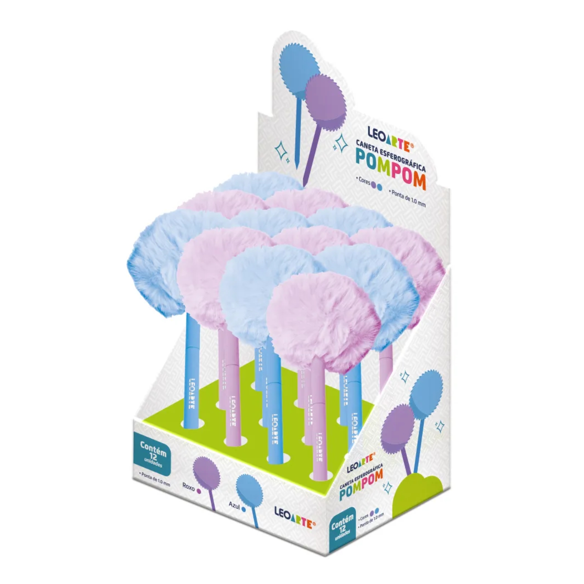 Caneta Esferográfica Pompom - Display com 12 unidades Leo&Leo Leonora - 10153