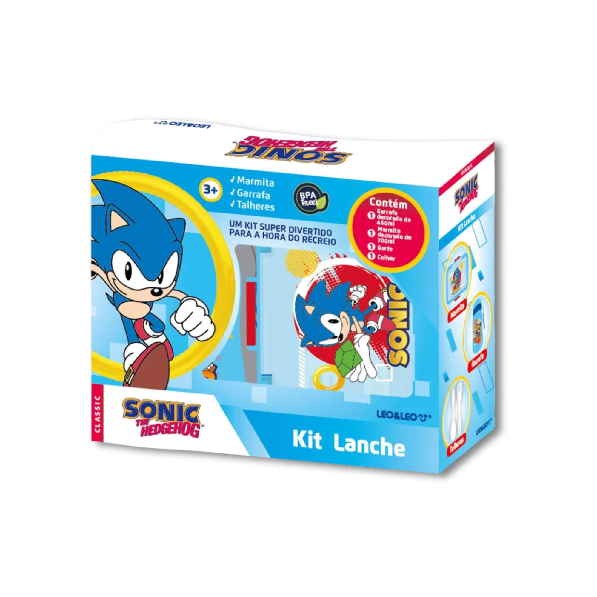 Kit Lanche Sonic Garrafa Plástica 460ml + Marmita 700ml Leo&Leo Leonora - 10260