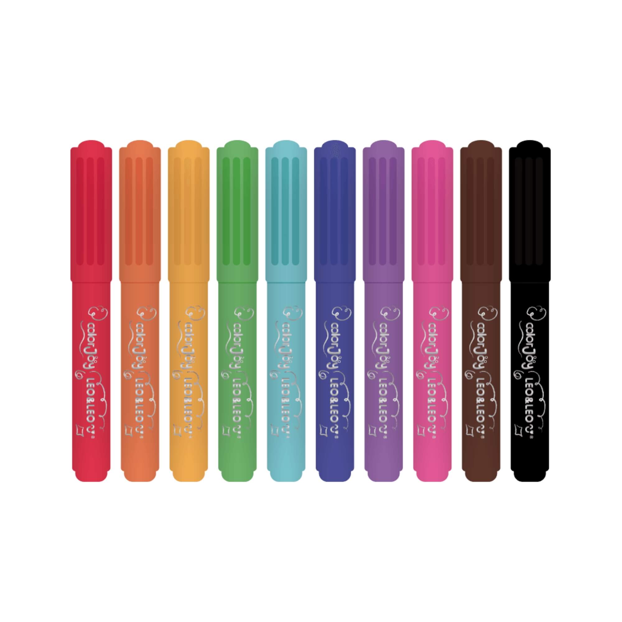 Canetinha Hidrocor Big Ponta que não afunda Color Joy - Caixa com 10 Cores Leonora - 10269