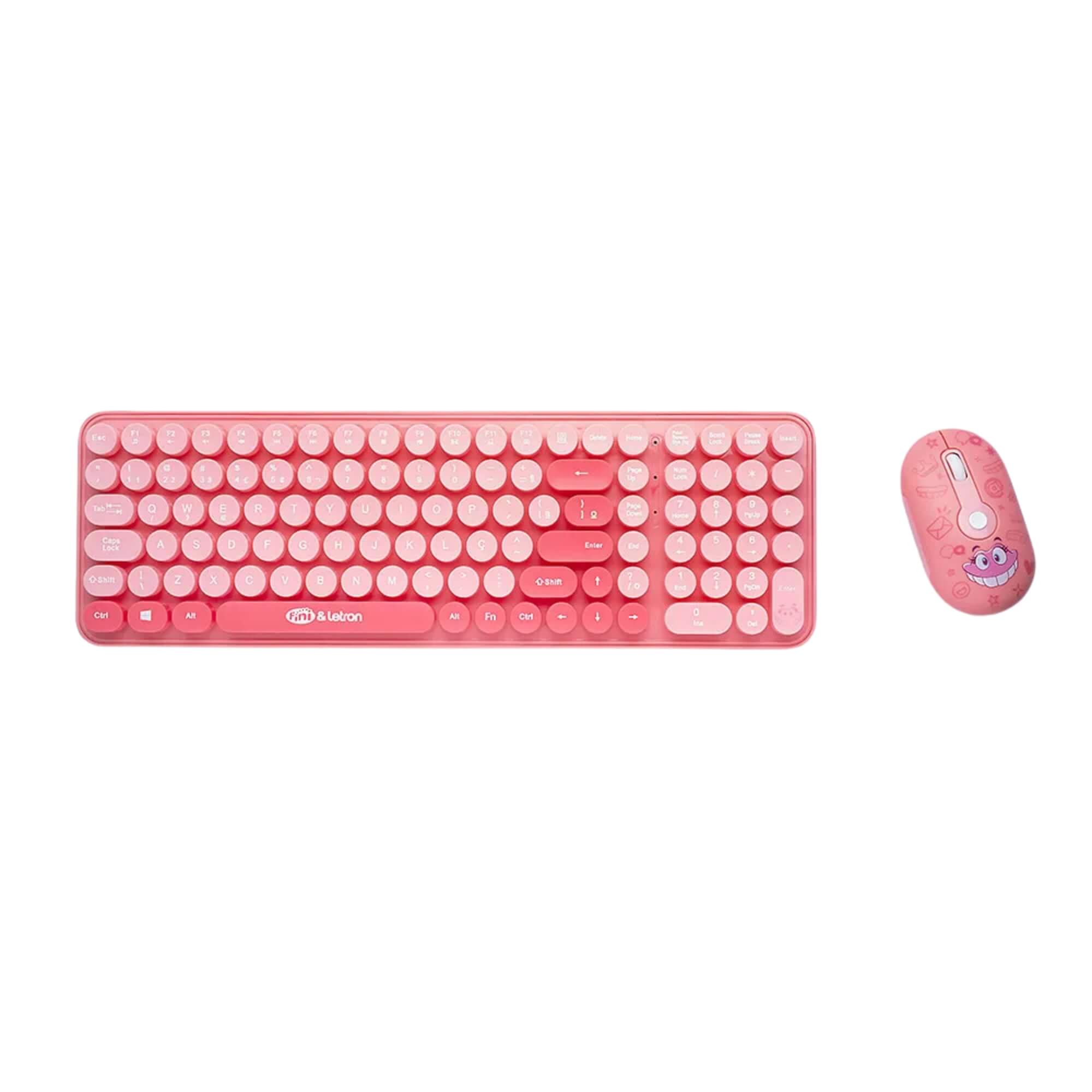 Kit Mouse e Teclado Fini Wireless com Mini Receptor Letron Leo&Leo Leonora - 10323
