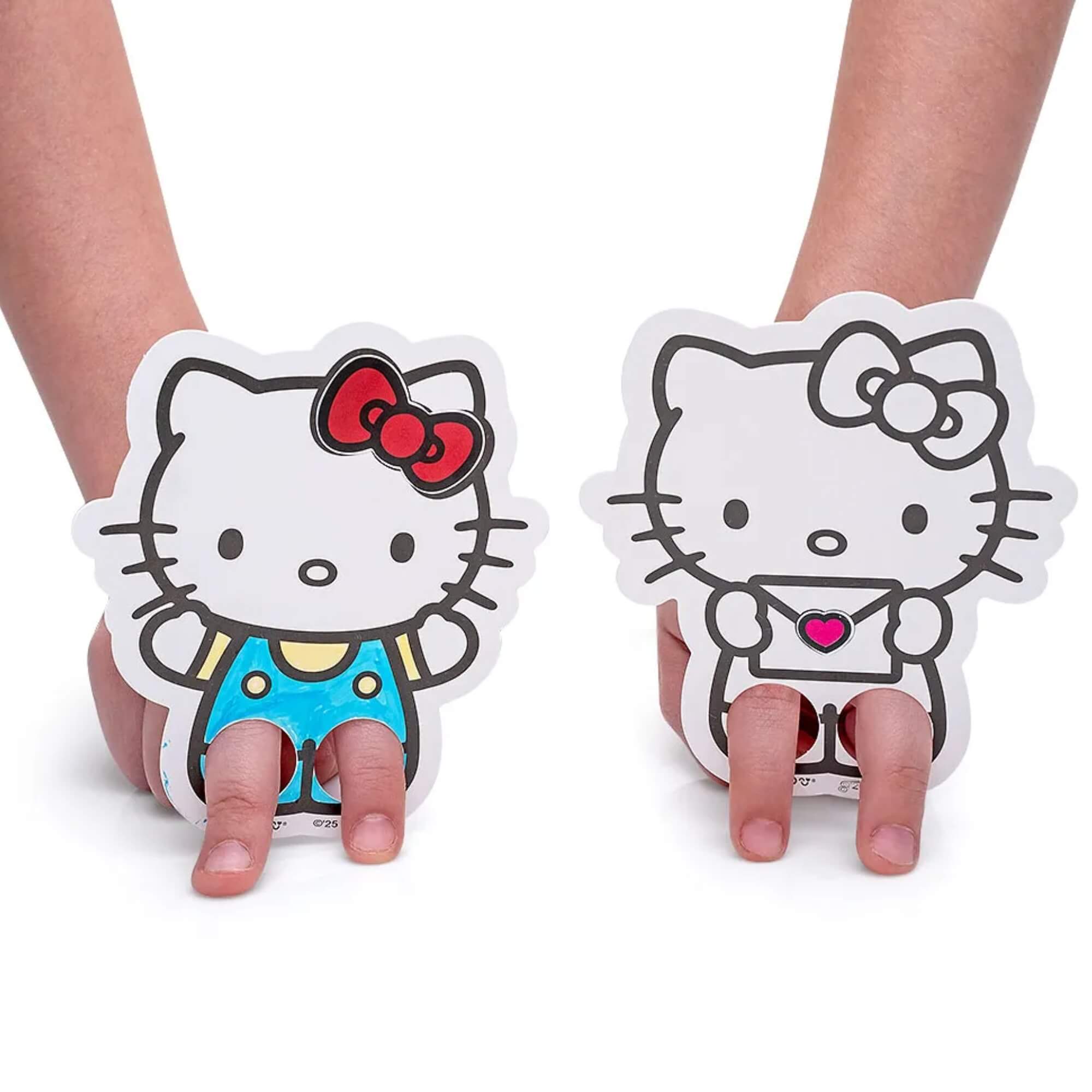 Kit Dedoche para Colorir com Cards, Canetas e Cartela de Adesivo Hello Kitty Leonora - 10376