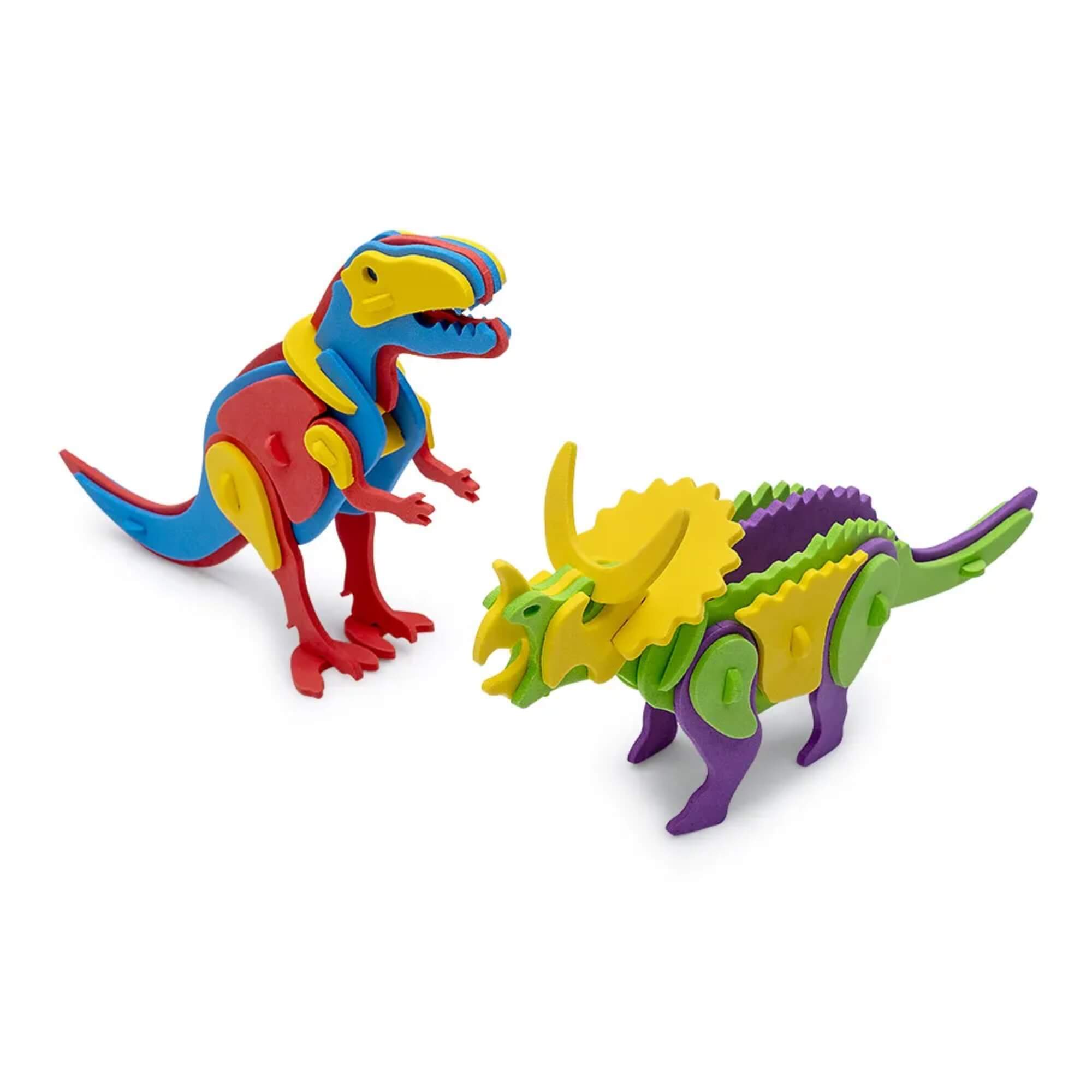 Quebra-Cabeça Montadino 3D Dino Oppbag c/ Artes Sortidas 2 Dinossauros de EVA Leonora - 10379