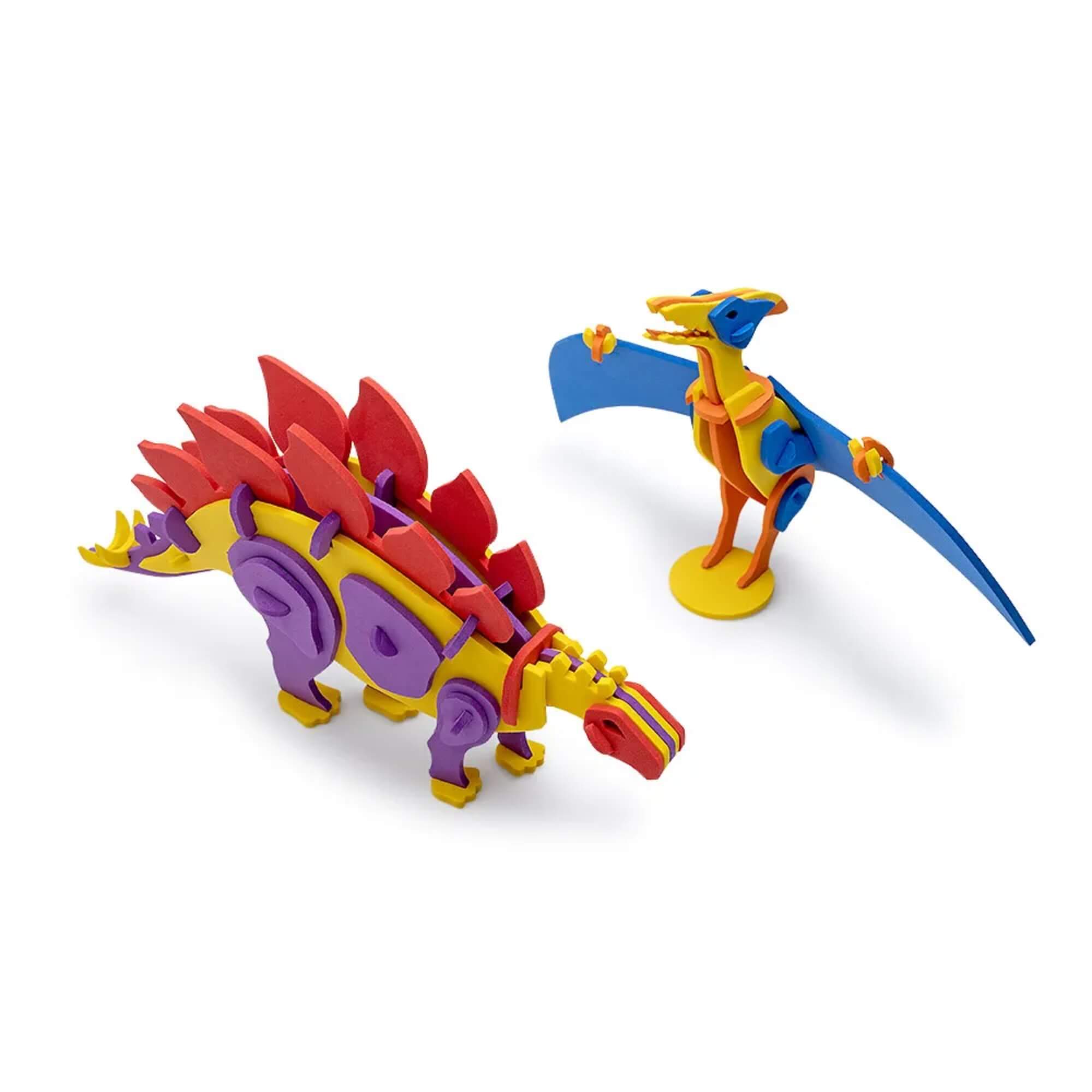 Quebra-Cabeça Montadino 3D Dino Oppbag c/ Artes Sortidas 2 Dinossauros de EVA Leonora - 10379