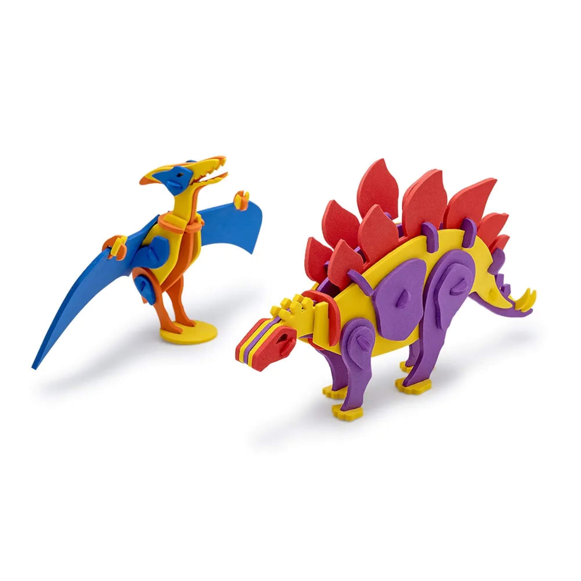 Quebra-Cabeça Montadino 3D Dino Oppbag c/ Artes Sortidas 2 Dinossauros de EVA Leonora - 10379